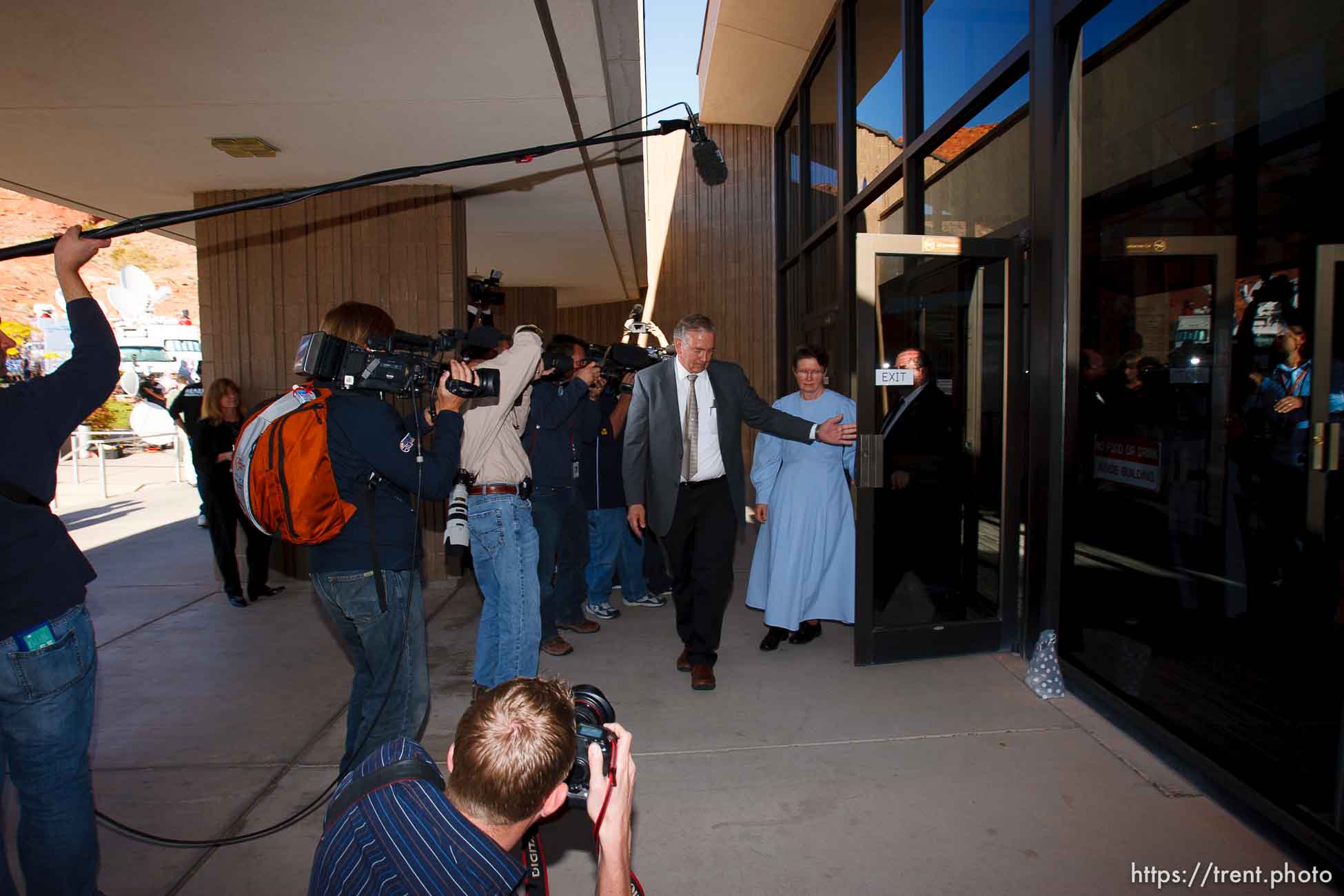 Lamar Johnson, Warren Jeffs supporters and media St. George - Polygamous sect leader Warren Jeffs was sentenced Tuesday, November 20, 2007 after being found guilty on two counts of rape as an accomplice, in St. George, Utah. Jeffs, head of the Fundamentalist Church of Jesus Christ of Latter Day Saints, was found guilty of two counts of rape as an accomplice for allegedly coercing the marriage and rape of a 14-year-old follower to her 19-year-old cousin in 2001.
; 11.20.2007