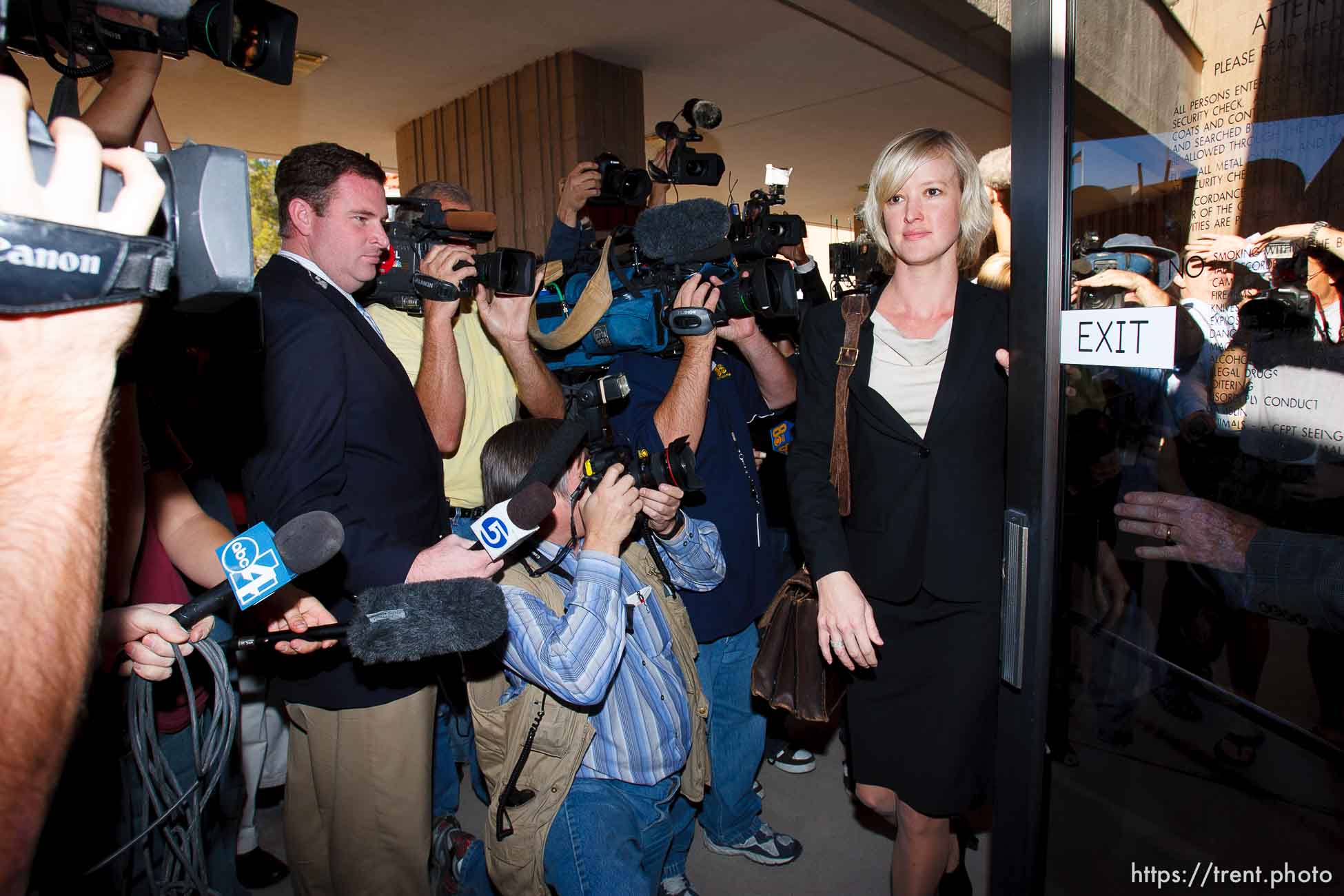 Warren Jeffs attorney Tara Isaacson and media. Doug Pizac. St. George - Polygamous sect leader Warren Jeffs was sentenced Tuesday, November 20, 2007 after being found guilty on two counts of rape as an accomplice, in St. George, Utah. Jeffs, head of the Fundamentalist Church of Jesus Christ of Latter Day Saints, was found guilty of two counts of rape as an accomplice for allegedly coercing the marriage and rape of a 14-year-old follower to her 19-year-old cousin in 2001.
; 11.20.2007