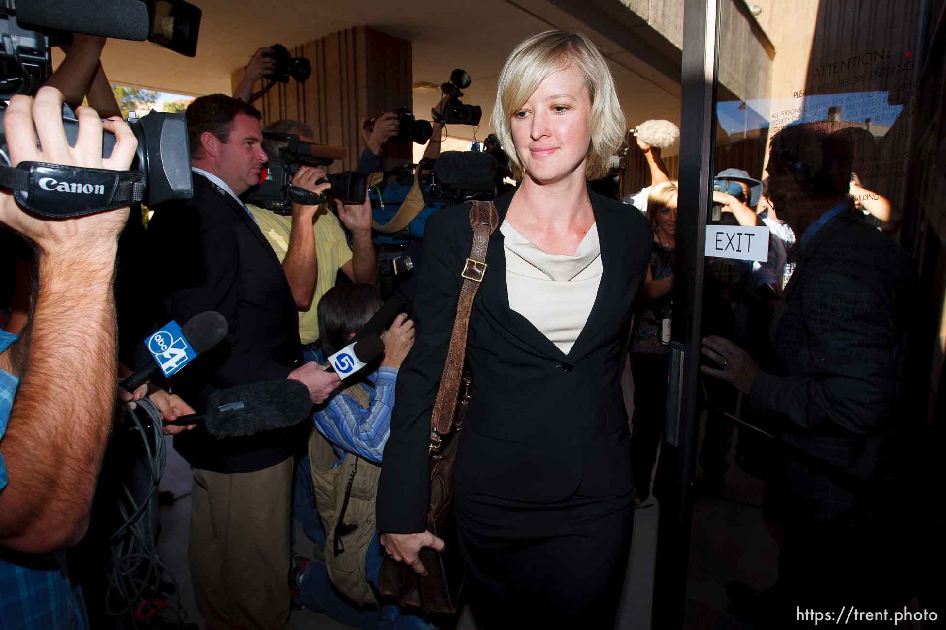 Warren Jeffs attorney Tara Isaacson and media. Doug Pizac. St. George - Polygamous sect leader Warren Jeffs was sentenced Tuesday, November 20, 2007 after being found guilty on two counts of rape as an accomplice, in St. George, Utah. Jeffs, head of the Fundamentalist Church of Jesus Christ of Latter Day Saints, was found guilty of two counts of rape as an accomplice for allegedly coercing the marriage and rape of a 14-year-old follower to her 19-year-old cousin in 2001.
; 11.20.2007