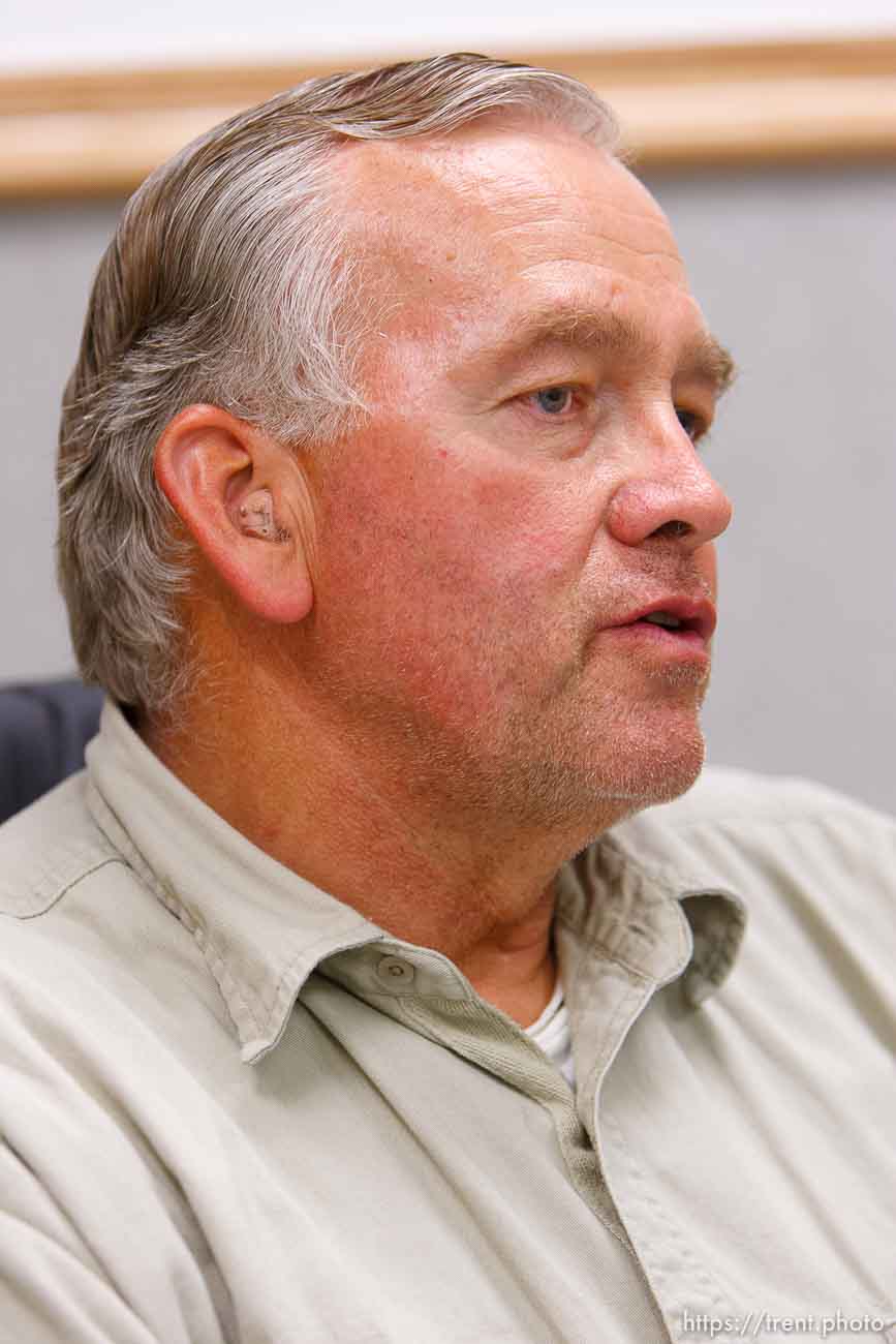 Lamar Johnson in his home on the YFZ Ranch Wednesday, April 16, 2008, talks about his children, taken in the raid.