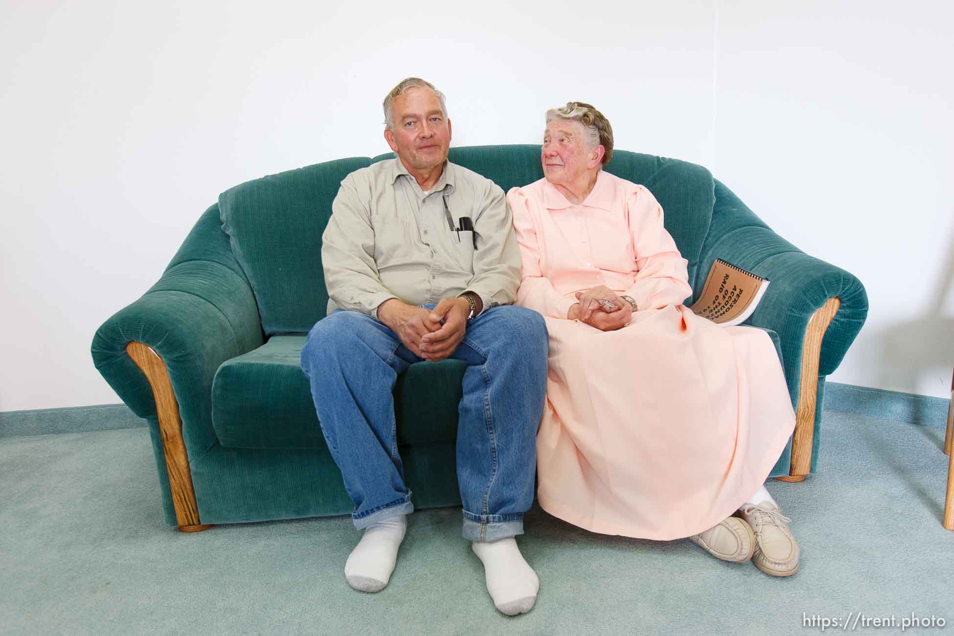 Lamar Johnson and Gwendolyn, an FLDS woman on the YFZ Ranch Wednesday, April 16, 2008.