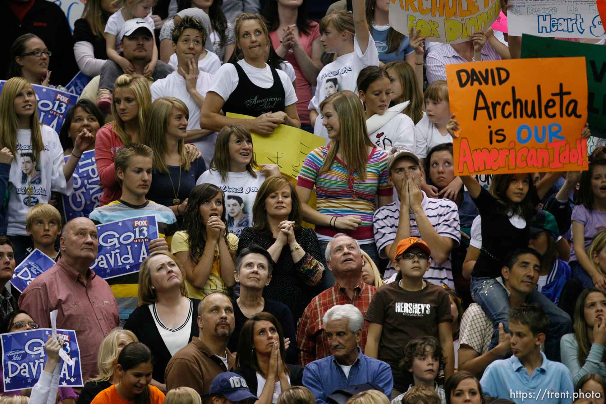 Salt Lake City - David Cook was announced the winner of the seventh season of American Idol is announced live in front of a frenzied crowd of David Archuletta fans Wednesday, May 21, 2008 at EnergySolutions Arena.
; 5.21.2008