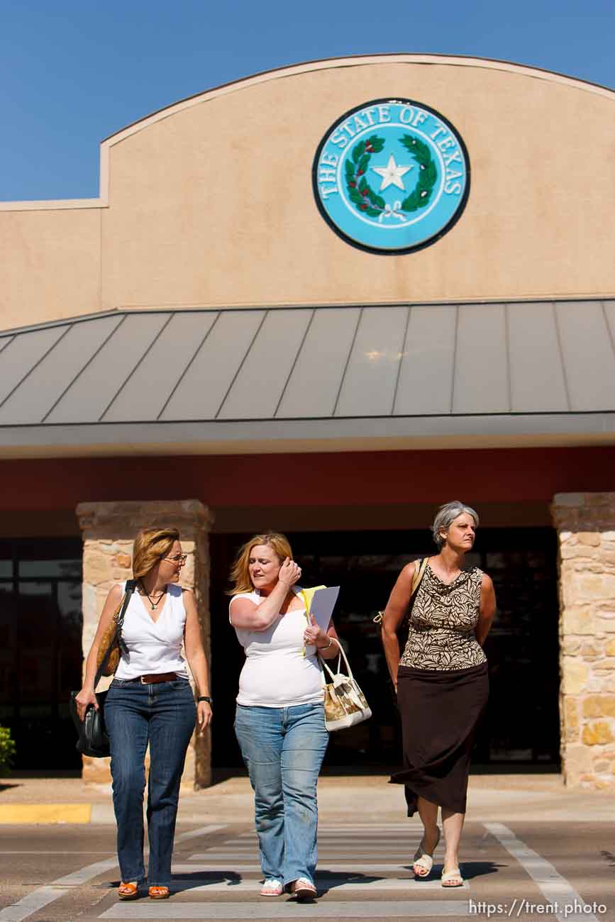 San Angelo - Attorneys gathered at the DFPS at the Ralph R. Chase building Sunday, June 1, 2008 to hammer out an agreement to return over 450 children that were taken from the YFZ ranch... Sunday June 1, 2008.  Andrea Sloan, Laura Shockley