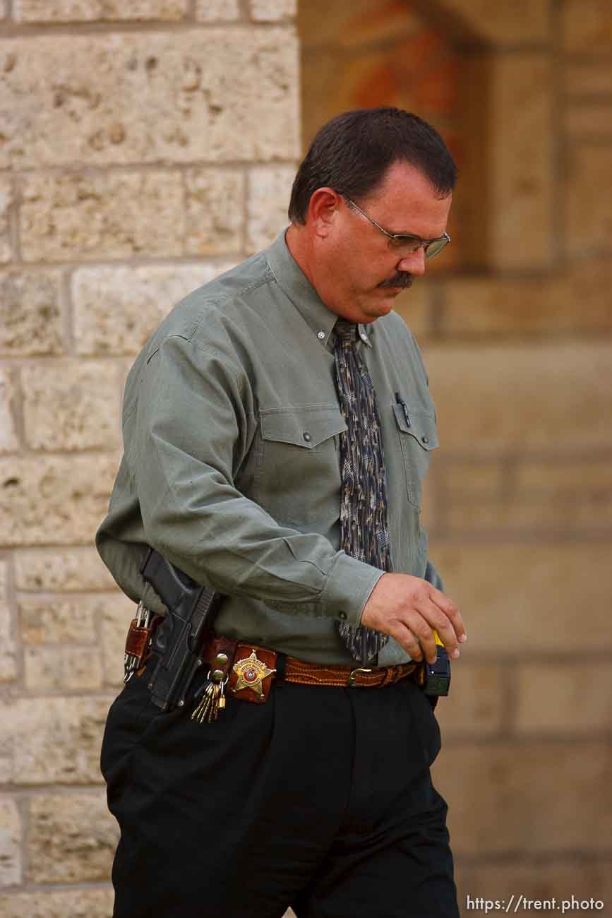 Eldorado - at the Schleicher County Courthouse Tuesday, July 22, 2008, where a grand jury met to hear evidence of possible crimes involving FLDS church members from the YFZ ranch.