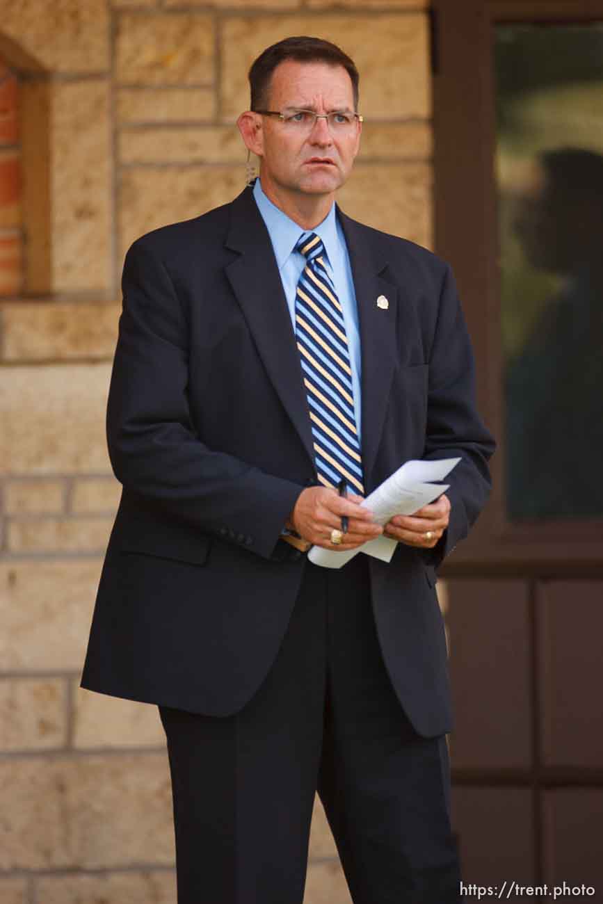 Eldorado - at the Schleicher County Courthouse Tuesday, July 22, 2008, where a grand jury met to hear evidence of possible crimes involving FLDS church members from the YFZ ranch.