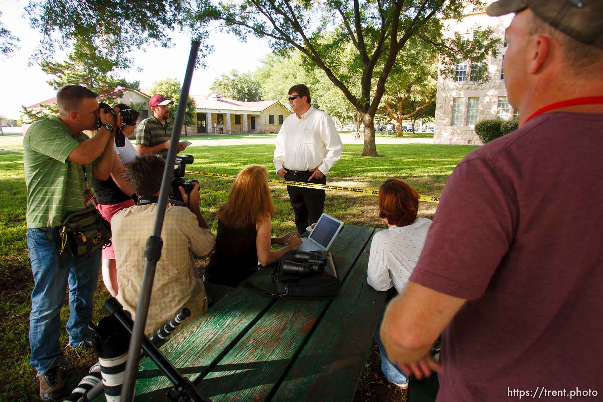 Eldorado - at the Schleicher County Courthouse Tuesday, July 22, 2008, where a grand jury met to hear evidence of possible crimes involving FLDS church members from the YFZ ranch.  willie jessop, brian connelly