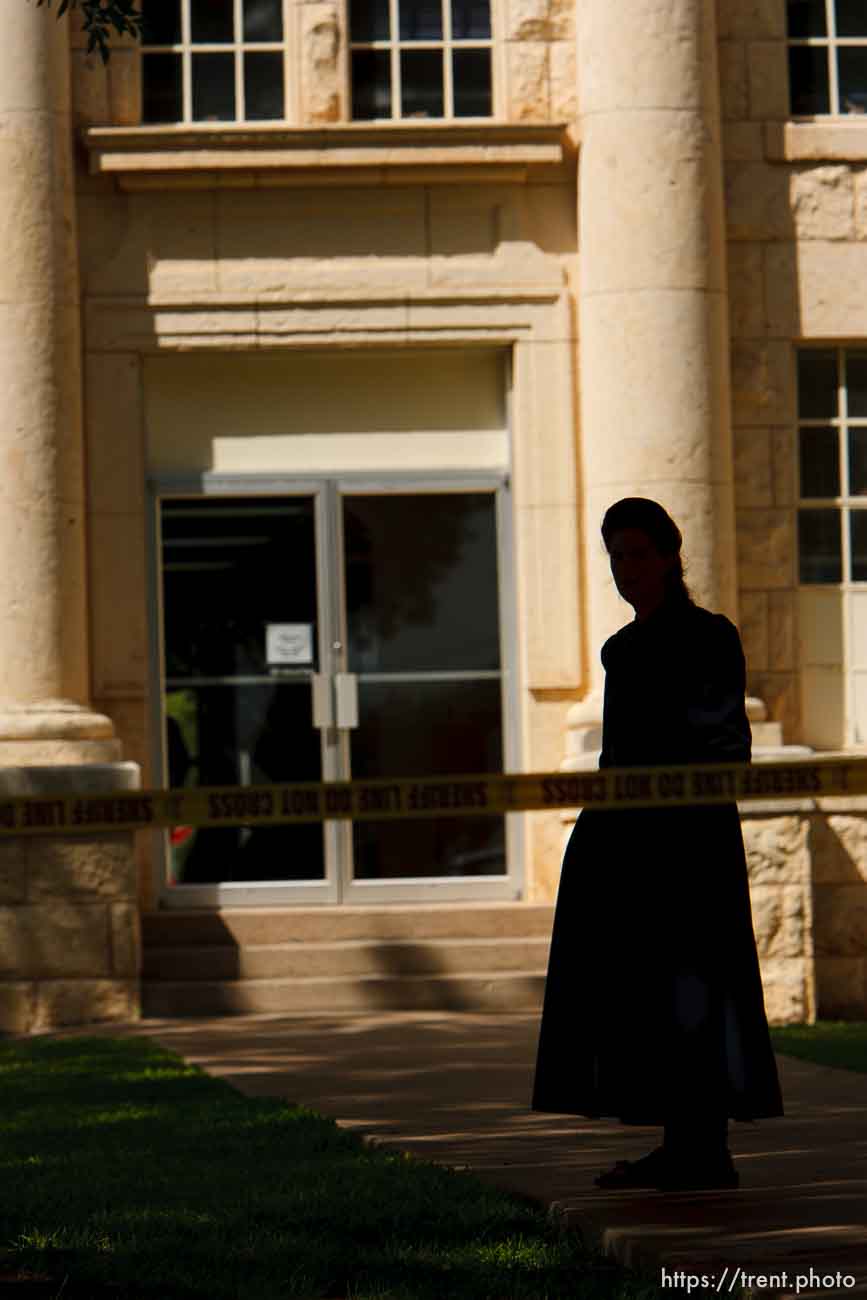 Eldorado - at the Schleicher County Courthouse Tuesday, July 22, 2008, where a grand jury met to hear evidence of possible crimes involving FLDS church members from the YFZ ranch.