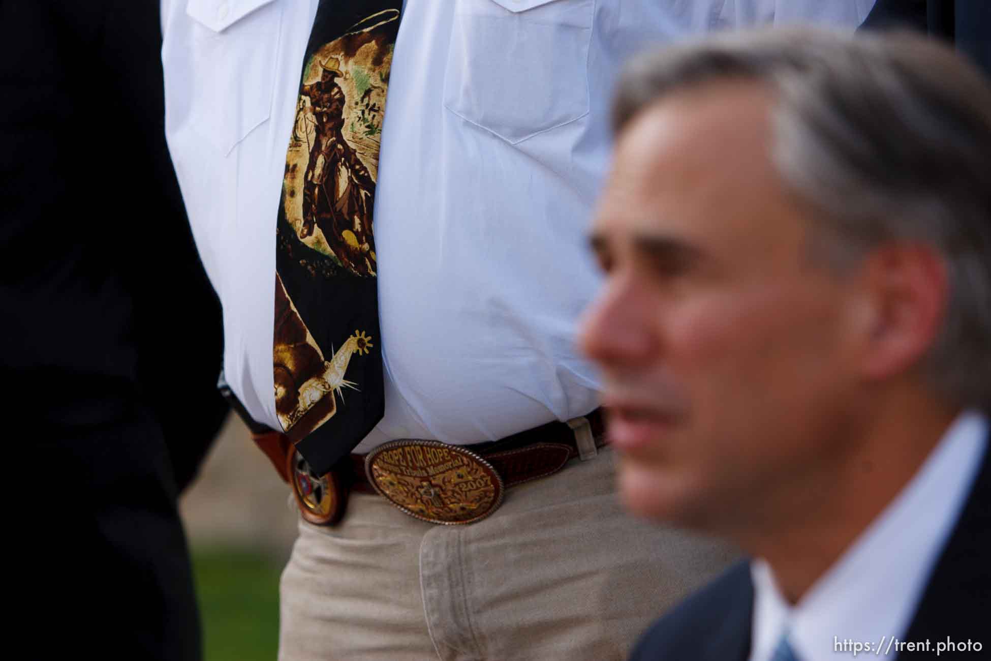 Eldorado - Texas Attorney General Greg Abbott announces the inditement of six individuals associated with the YFZ ranch. A grand jury reconvened at the Schleicher County Courthouse  Tuesday, July 22 2008 to consider charges stemming from the raid on the YFZ ranch. Tuesday, July 22, 2008.