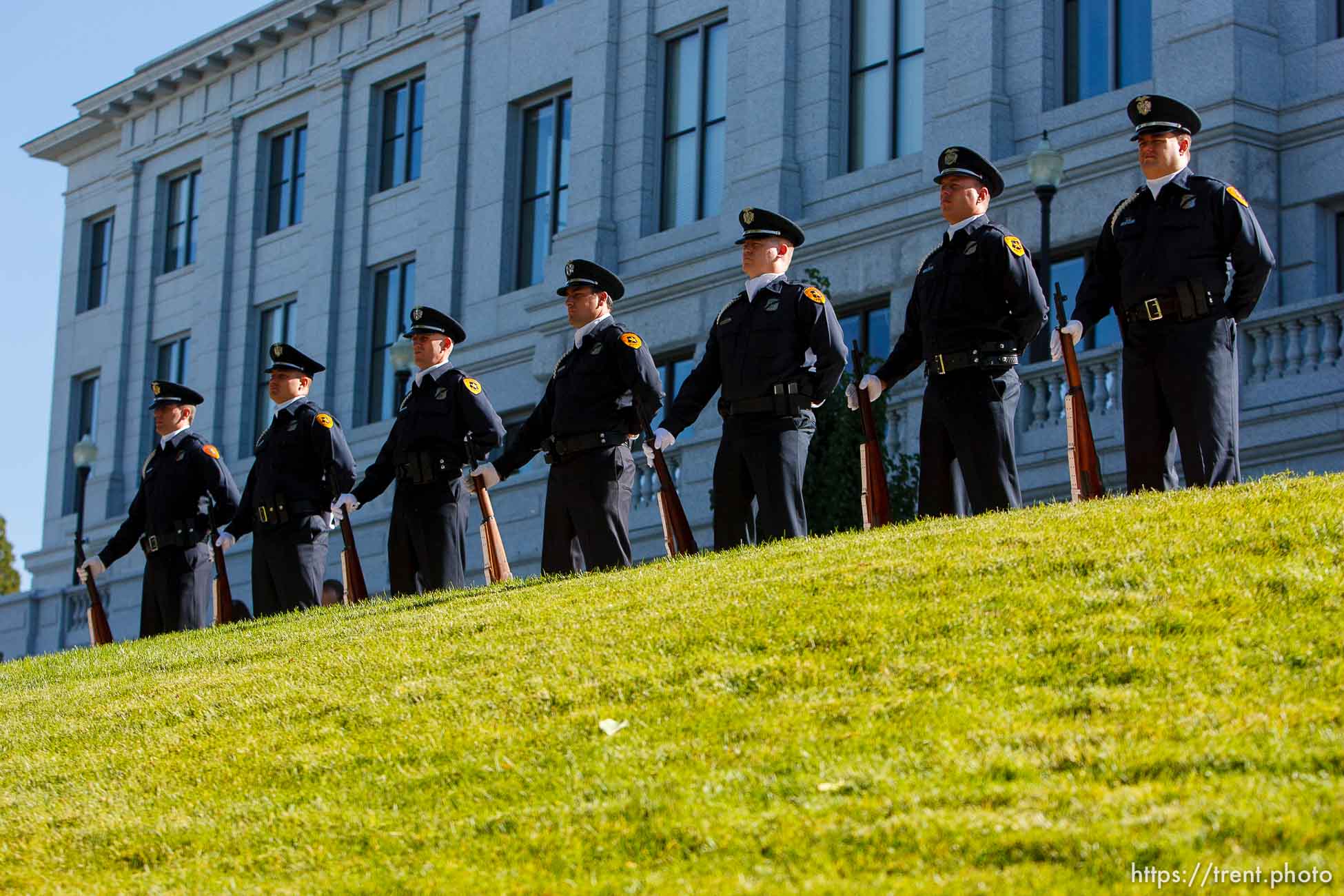 honor guard, salt lake police department. Salt Lake City - The new Utah Law Enforcement Memorial was dedicated Saturday, September 6, 2008 in a ceremony on the grounds of the Utah State Capitol.