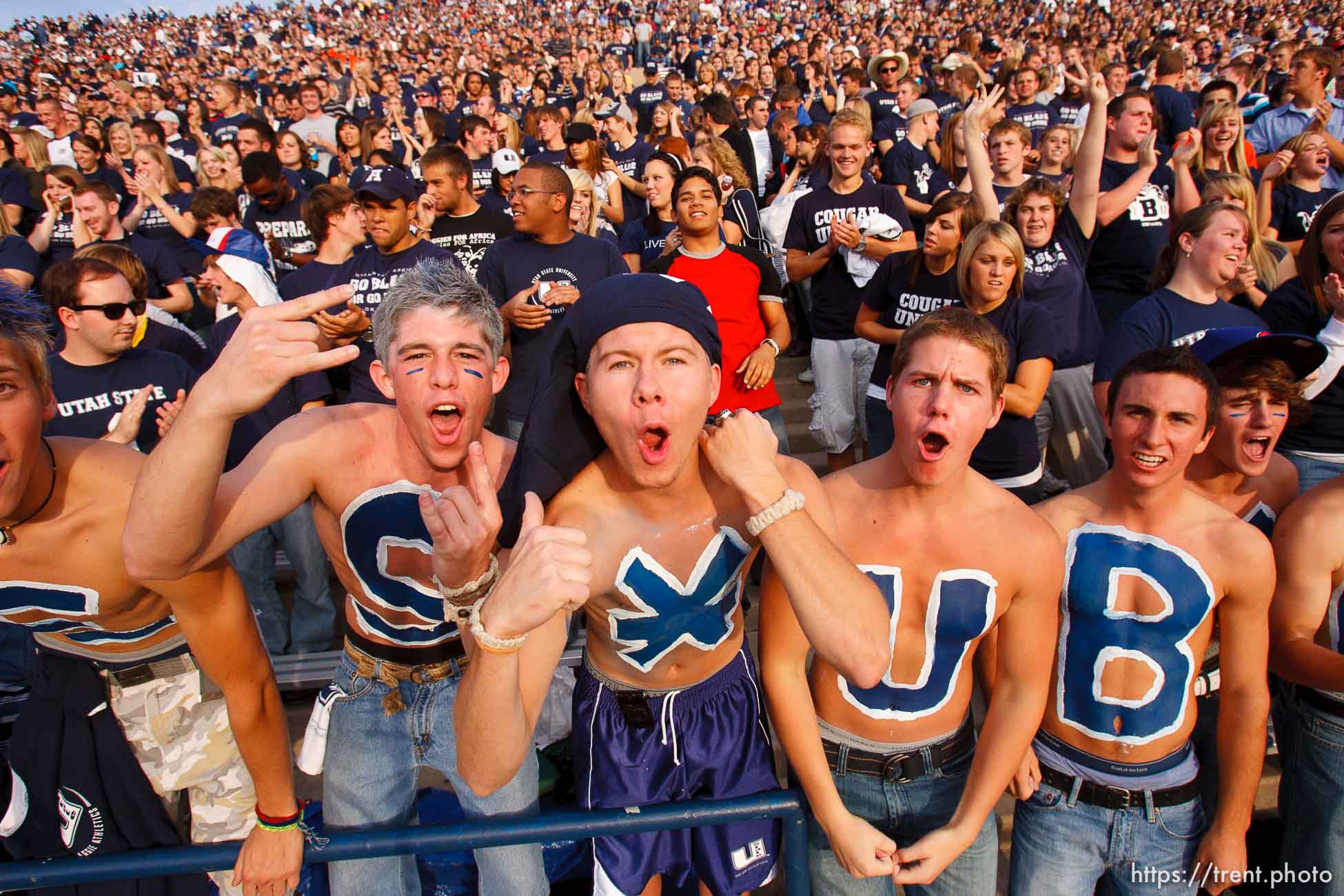 Logan - BYU vs. Utah State University (USU) college football Friday, October 3, 2008. fans