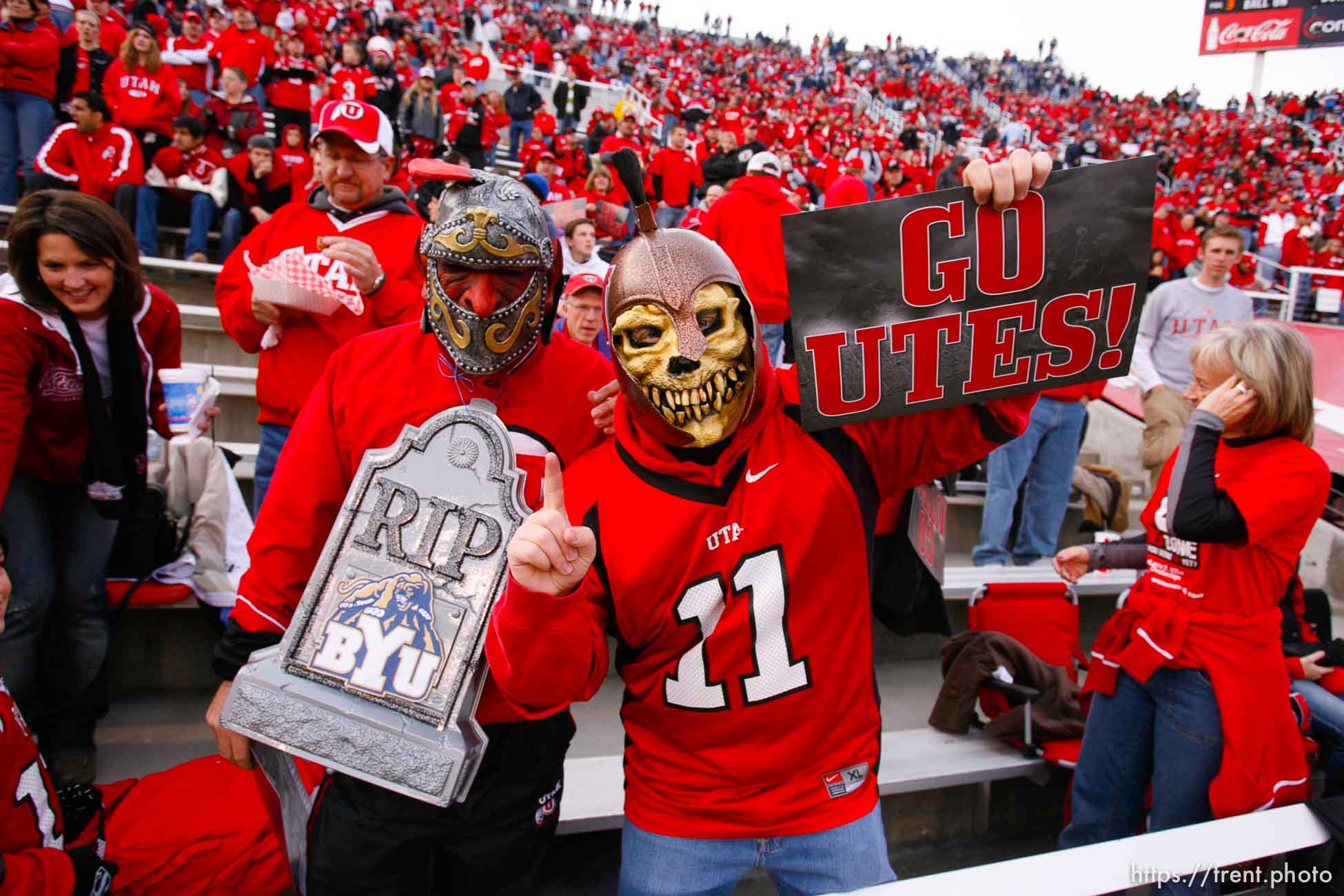 Salt Lake City - . Utah vs. BYU college football Saturday, November 22, 2008 at Rice-Eccles Stadium.  Saturday November 22, 2008. fans