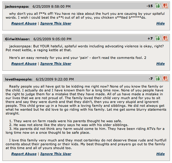 We Report, You Insult. Tribune Reader Comments