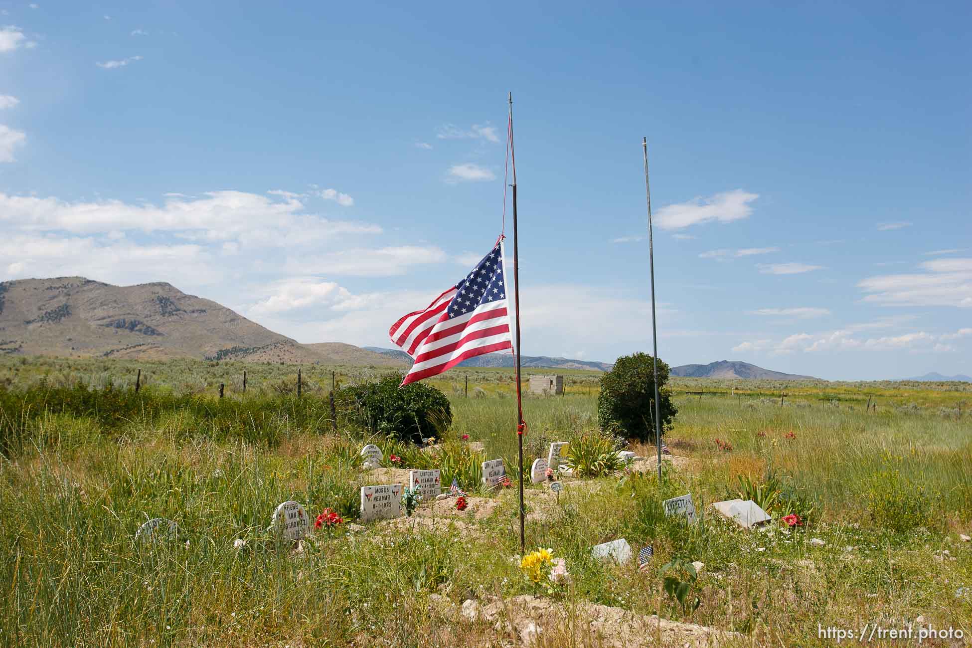 Washakie - Leland Pubigee, an elder in the Northwestern Band of the Shoshone, has died. This is the address of the North Stake Center (LDS), where his funeral will be. Leland will be buried at the Washakie Cemetery, an isolated dry patch that is part of the 400 acres the Northwestern Band has near the Idaho border, the last of its ancestral lands.  Saturday, July 18, 2009.