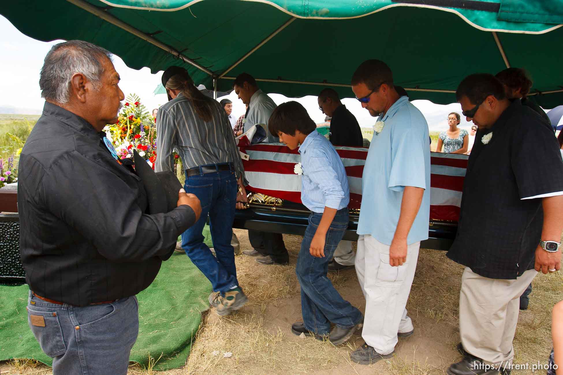 Washakie - Leland Pubigee, an elder in the Northwestern Band of the Shoshone, has died. This is the address of the North Stake Center (LDS), where his funeral will be. Leland will be buried at the Washakie Cemetery, an isolated dry patch that is part of the 400 acres the Northwestern Band has near the Idaho border, the last of its ancestral lands.  Saturday, July 18, 2009.