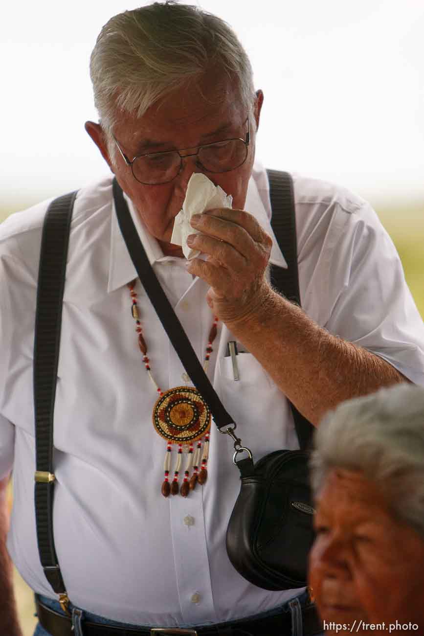 Washakie - Leland Pubigee, an elder in the Northwestern Band of the Shoshone, has died. This is the address of the North Stake Center (LDS), where his funeral will be. Leland will be buried at the Washakie Cemetery, an isolated dry patch that is part of the 400 acres the Northwestern Band has near the Idaho border, the last of its ancestral lands.  Saturday, July 18, 2009.