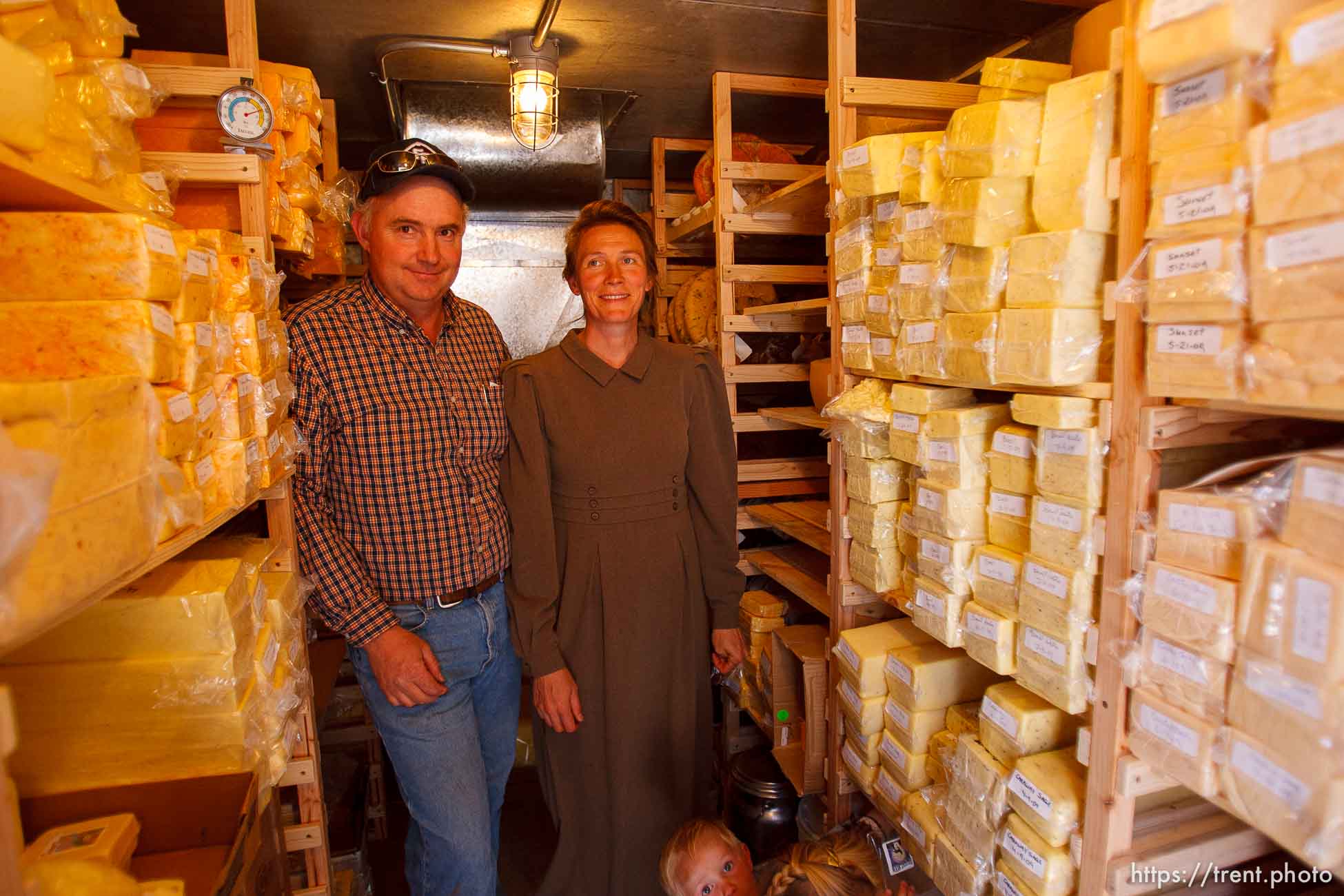 Hildale -, Tuesday August 11, 2009.
finney farms. winford barlow and carolena barlow in cheese cold storage