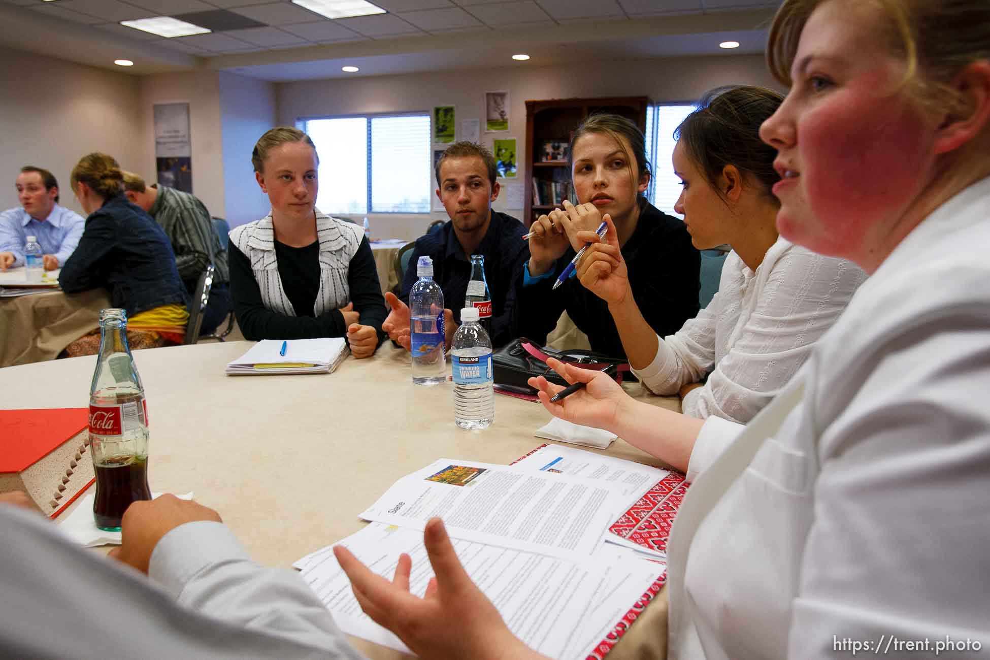 Centennial Park -at a meeting of Voice Box, Tuesday August 11, 2009.
front table- Emily Williams, Nicholas Dockstader, Beth Hammon, Marie Dockstader, Rebecca Hammon