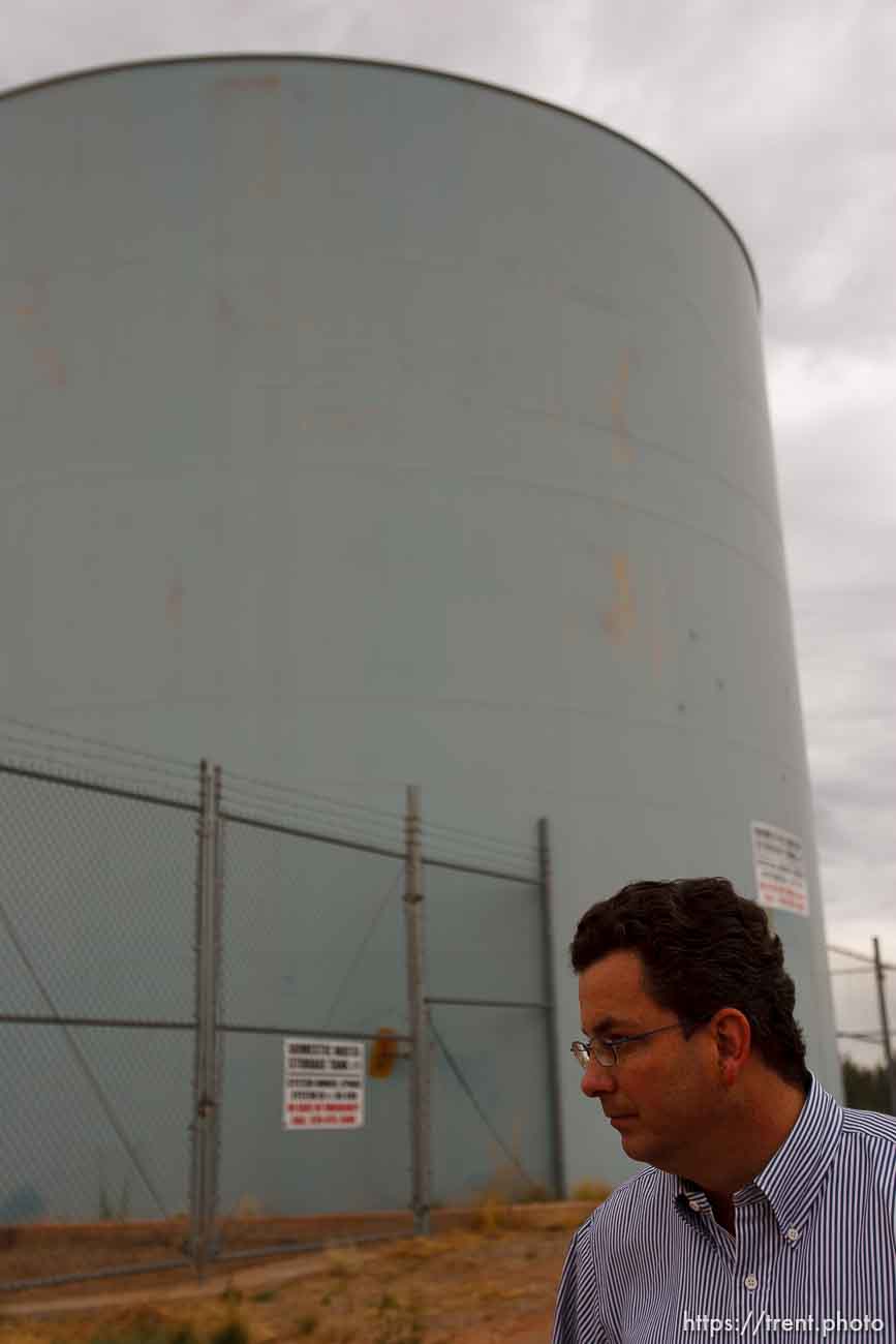 Centennial Park -, Wednesday August 12, 2009.
Alma Cawley, district manager of the Centennial Park Domestic Water District. water tank.