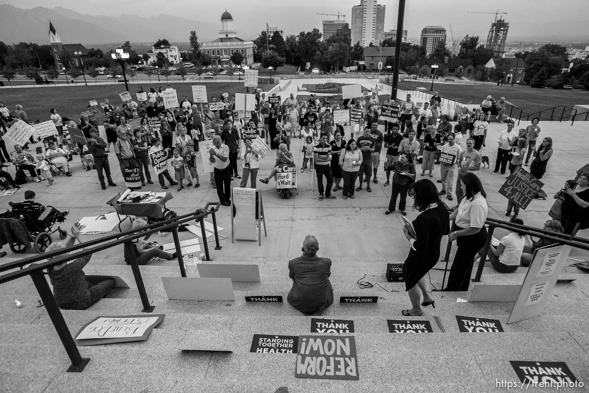 Salt Lake City - MoveOn.Org sponsored a rally at the state capitol calling for health care reform, Wednesday, September 2 2009.