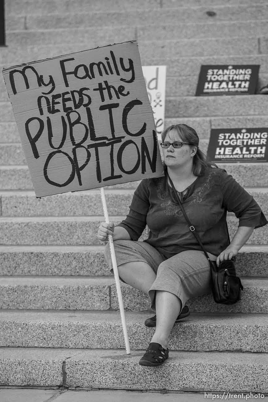 Salt Lake City - Leslie Phillips. MoveOn.Org sponsored a rally at the state capitol calling for health care reform, Wednesday, September 2 2009.