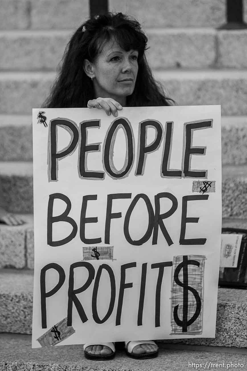 Salt Lake City - Julie Schooley, a registered nurse. MoveOn.Org sponsored a rally at the state capitol calling for health care reform, Wednesday, September 2 2009.