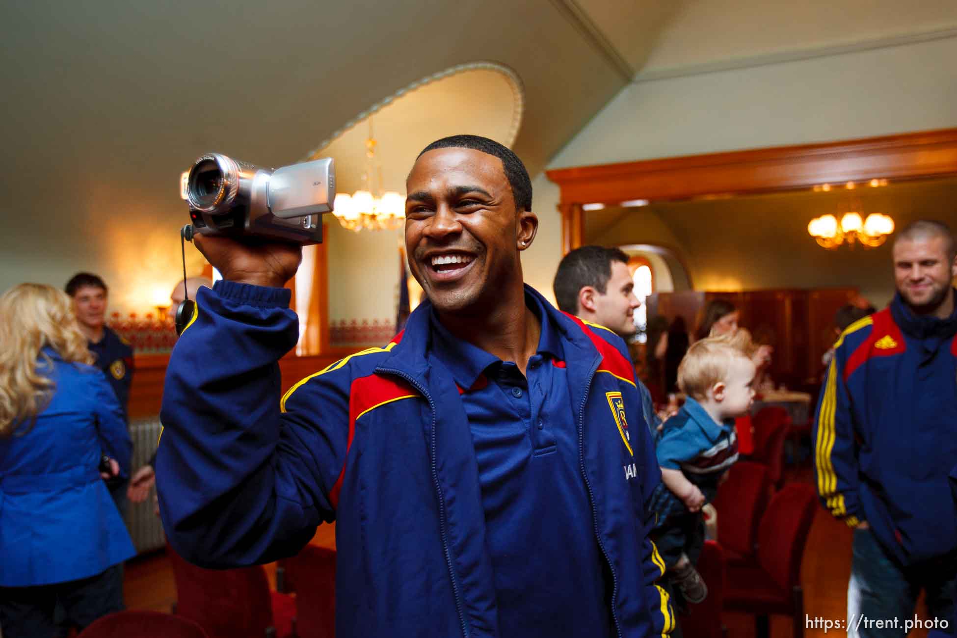 robbie findley. Celebration for Real Salt Lake's MLS Cup win Tuesday, November 24 2009.