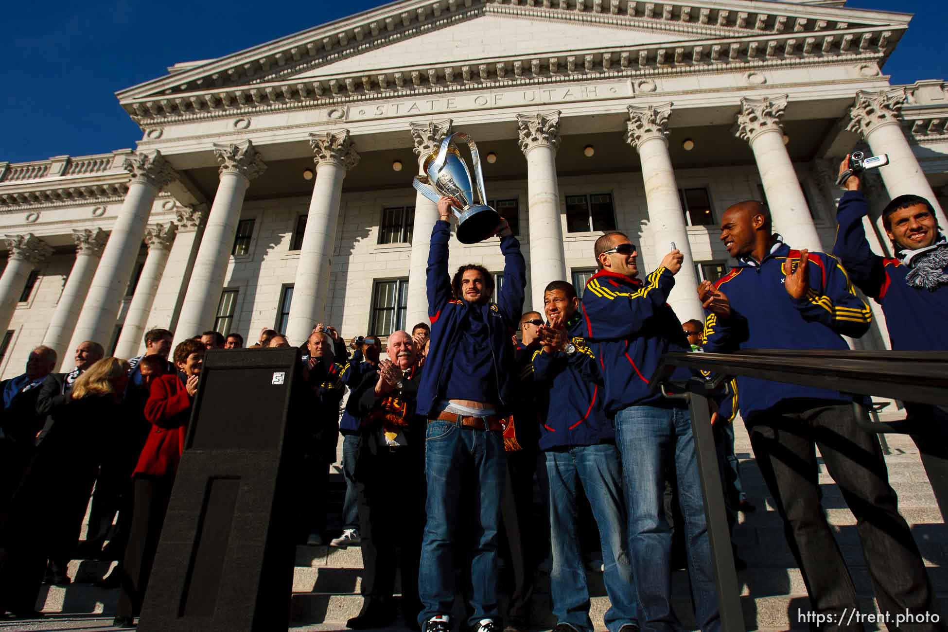 kyle beckerman, Celebration for Real Salt Lake's MLS Cup win Tuesday, November 24 2009.