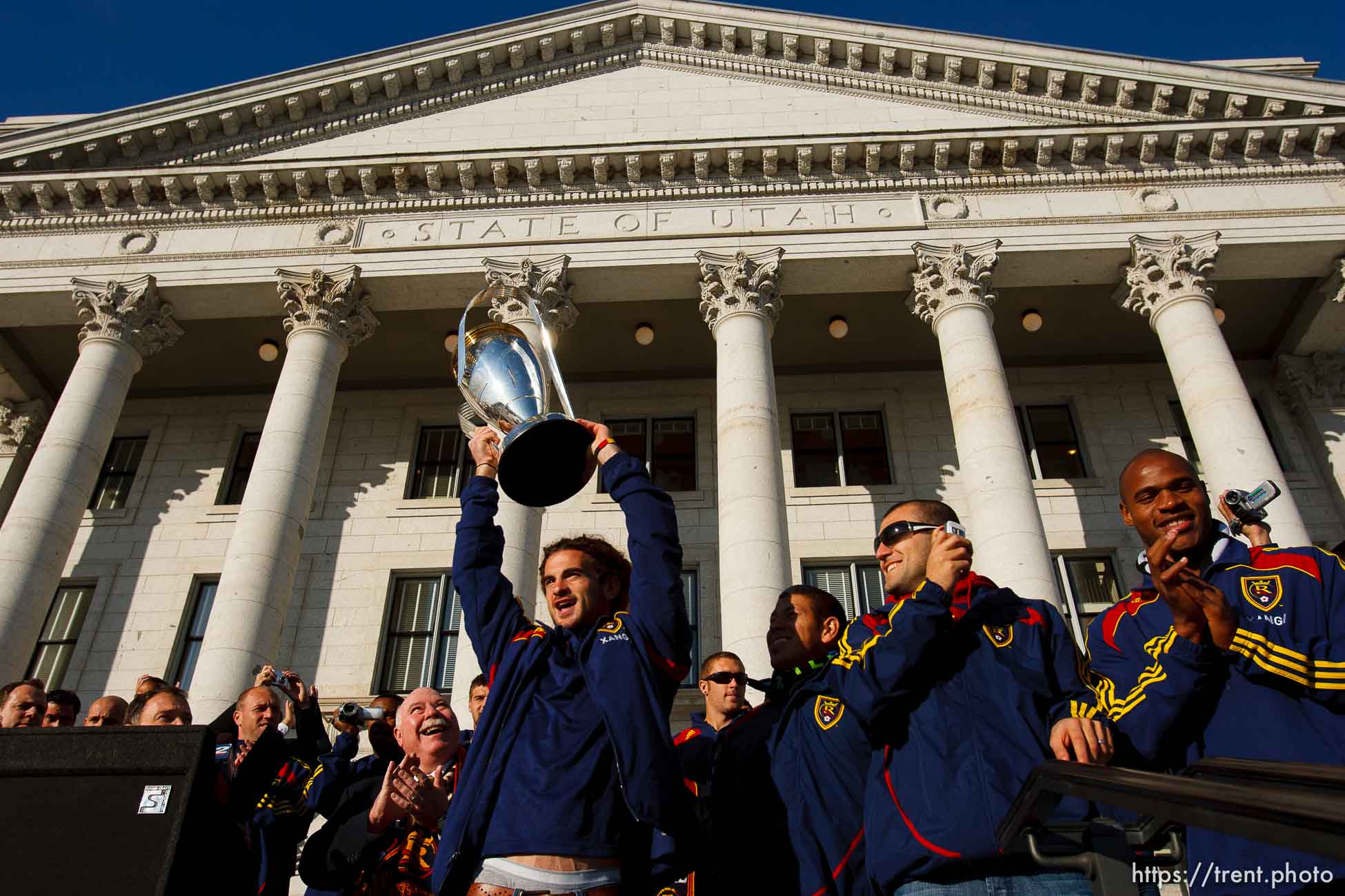 kyle beckerman, Celebration for Real Salt Lake's MLS Cup win Tuesday, November 24 2009.