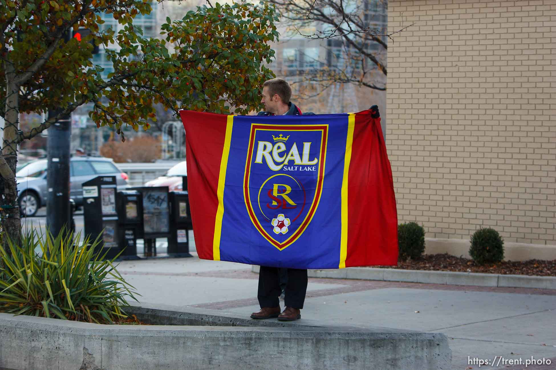 fans line state street. Celebration for Real Salt Lake's MLS Cup win Tuesday, November 24 2009.