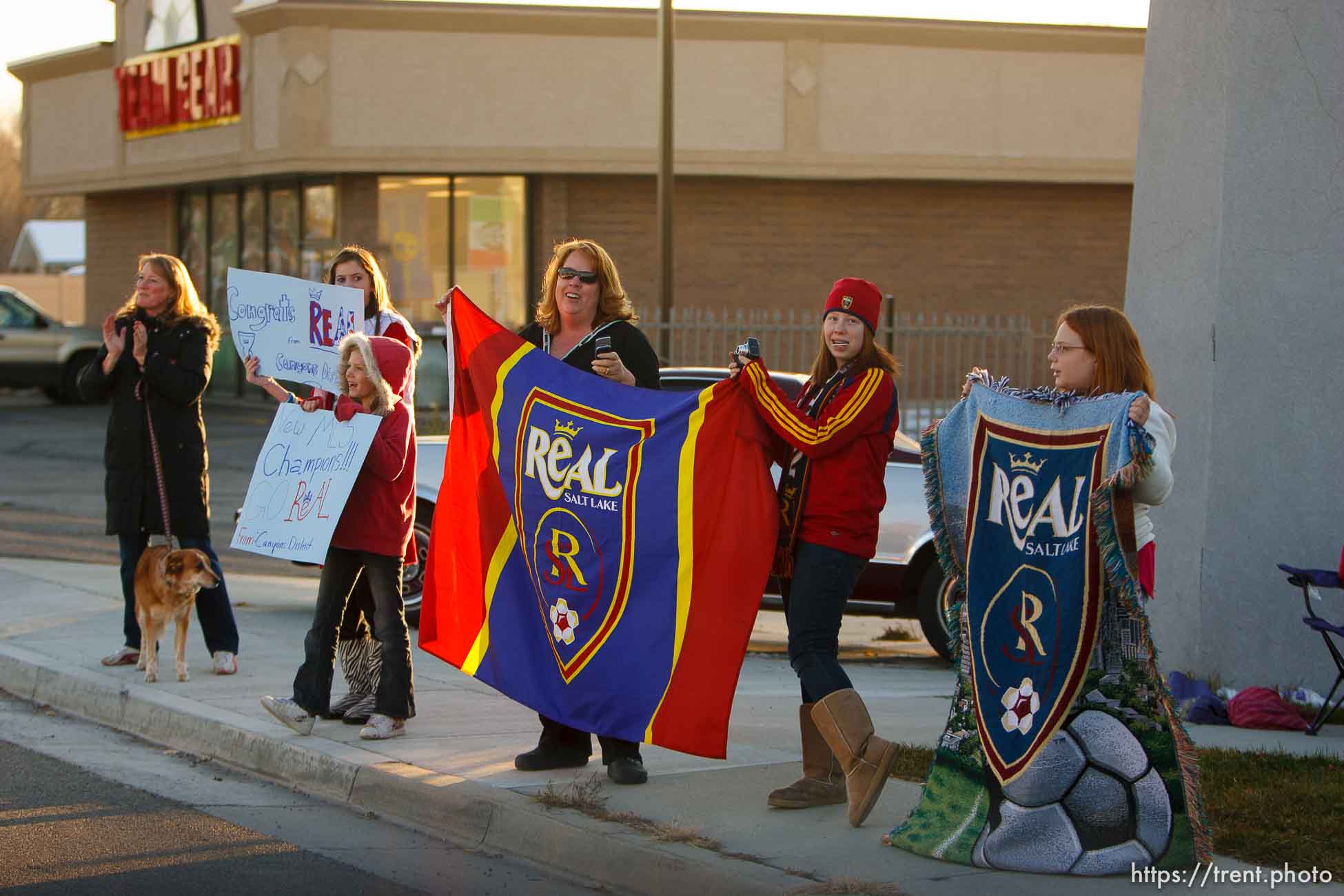 fans line state street. Celebration for Real Salt Lake's MLS Cup win Tuesday, November 24 2009.