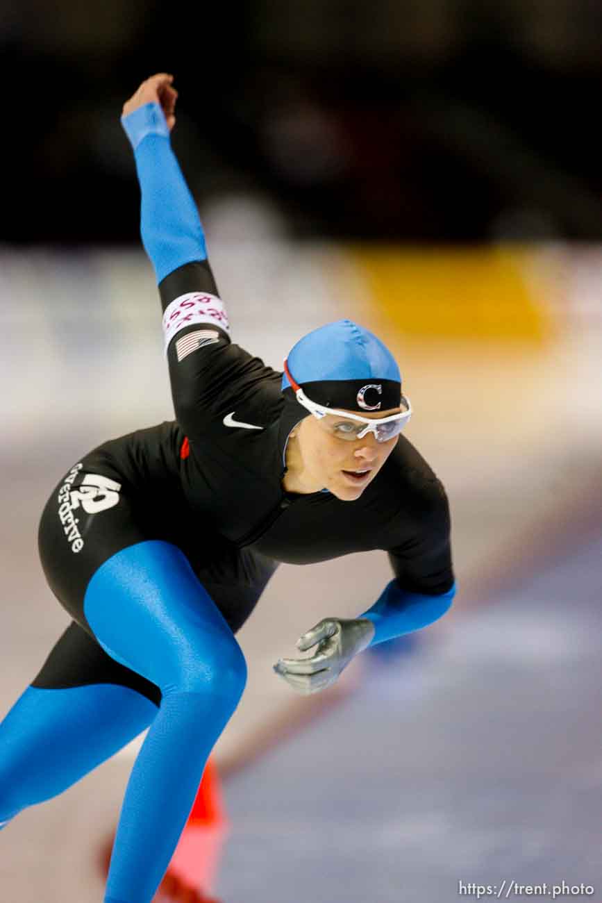 Trent Nelson  |  The Salt Lake Tribune
World Cup speedskating at the Utah Olympic Oval, Friday, December 11, 2009. 500 meter women, USA's Richardson