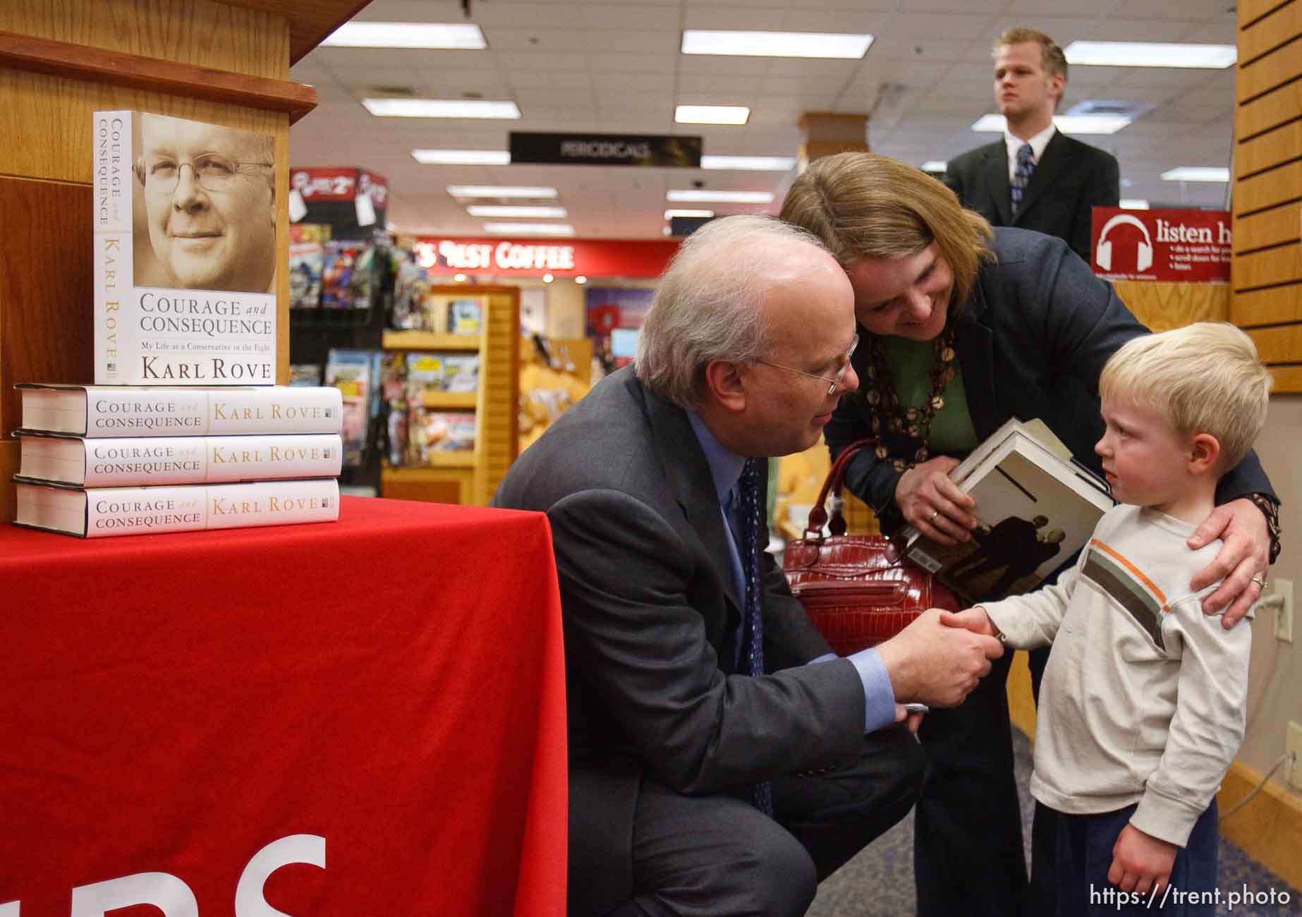 Trent Nelson  |  The Salt Lake Tribune
Provo - Karl Rove signs copies of his new book at Border's, Wednesday, April 28, 2010.