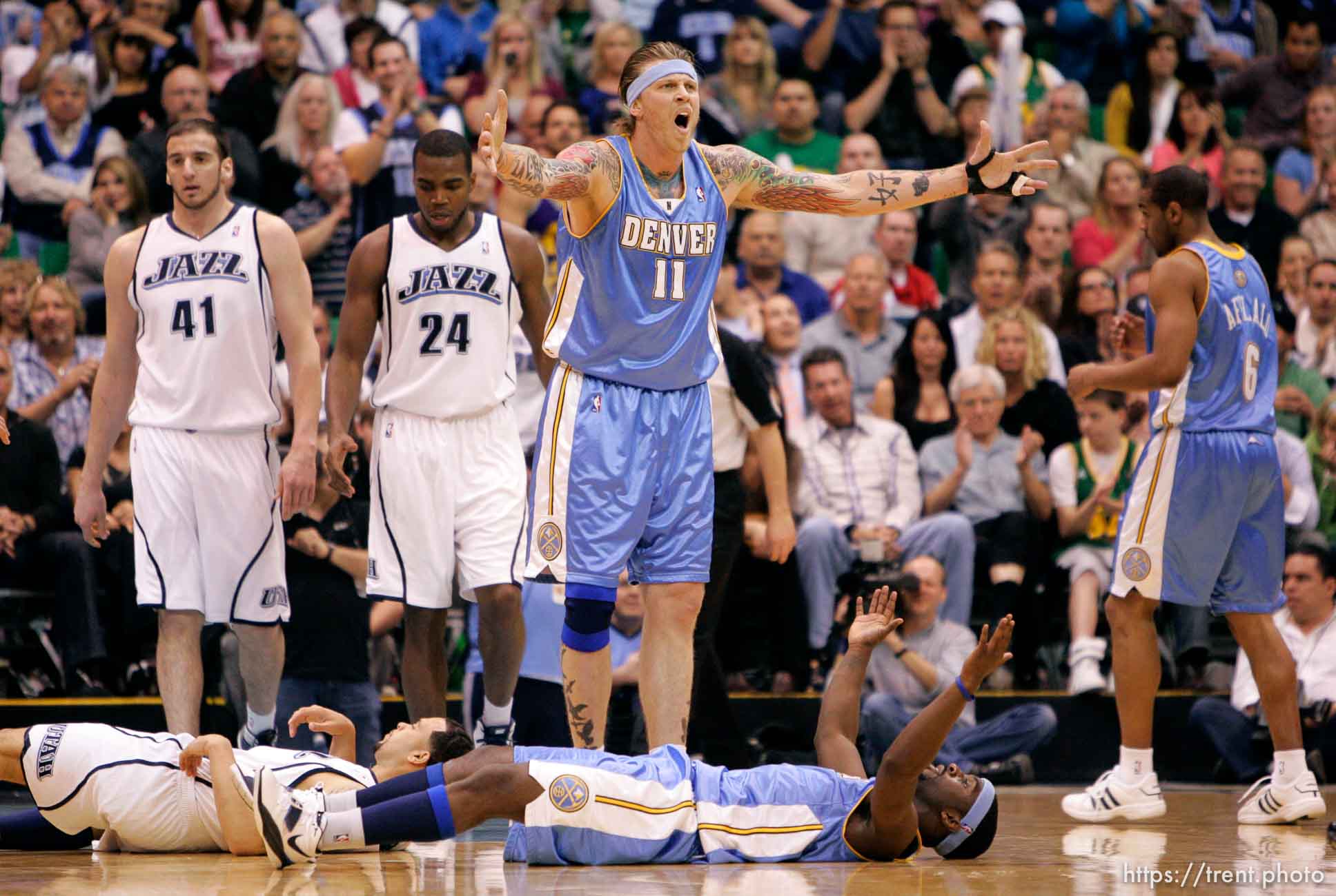 Trent Nelson  |  The Salt Lake Tribune
Salt Lake City - Utah Jazz vs. Denver Nuggets, Game Six, NBA Playoff basketball, Friday, April 30, 2010 at EnergySolutions Arena.