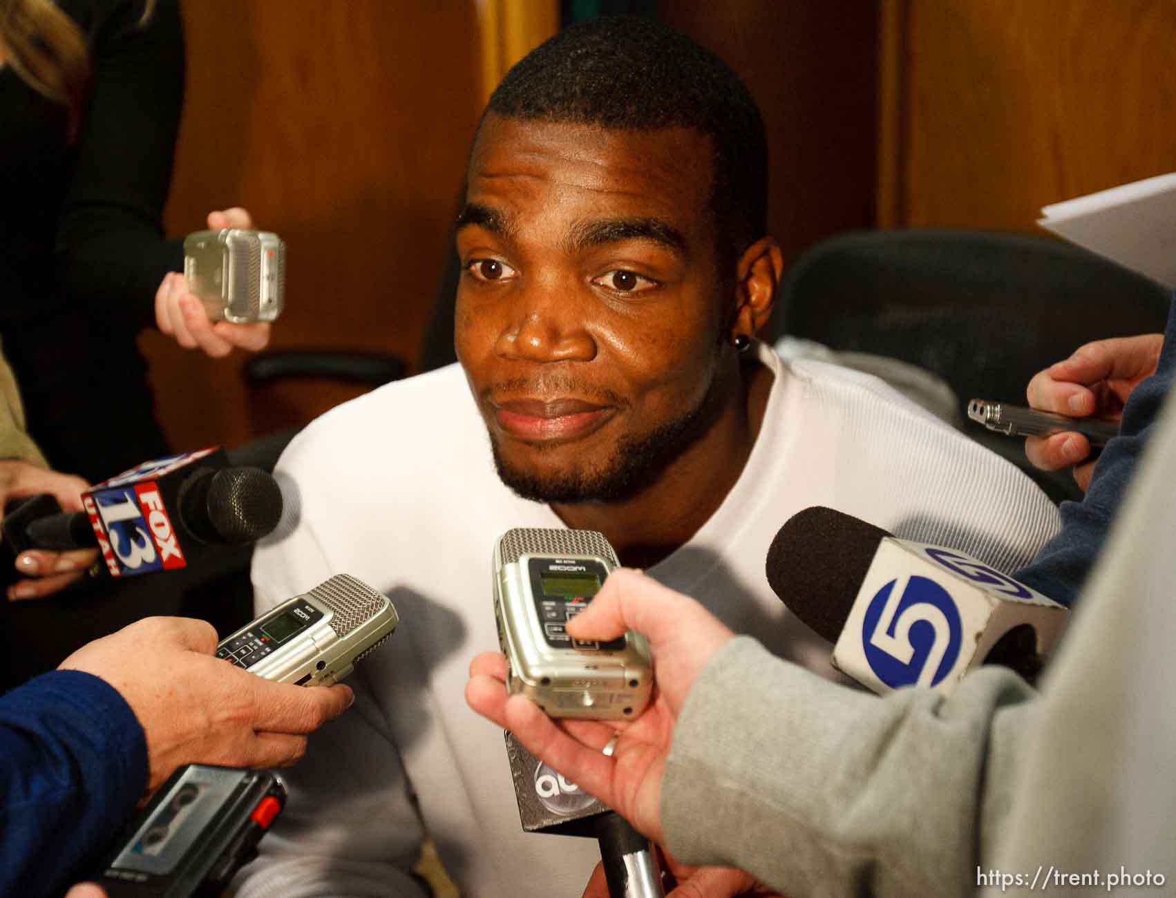 Trent Nelson  |  The Salt Lake Tribune
Salt Lake City - Utah Jazz's Paul Millsap. Members of the Utah Jazz cleaned out their lockers and talked about the season Tuesday, May 11, 2010 at EnergySolutions Arena.