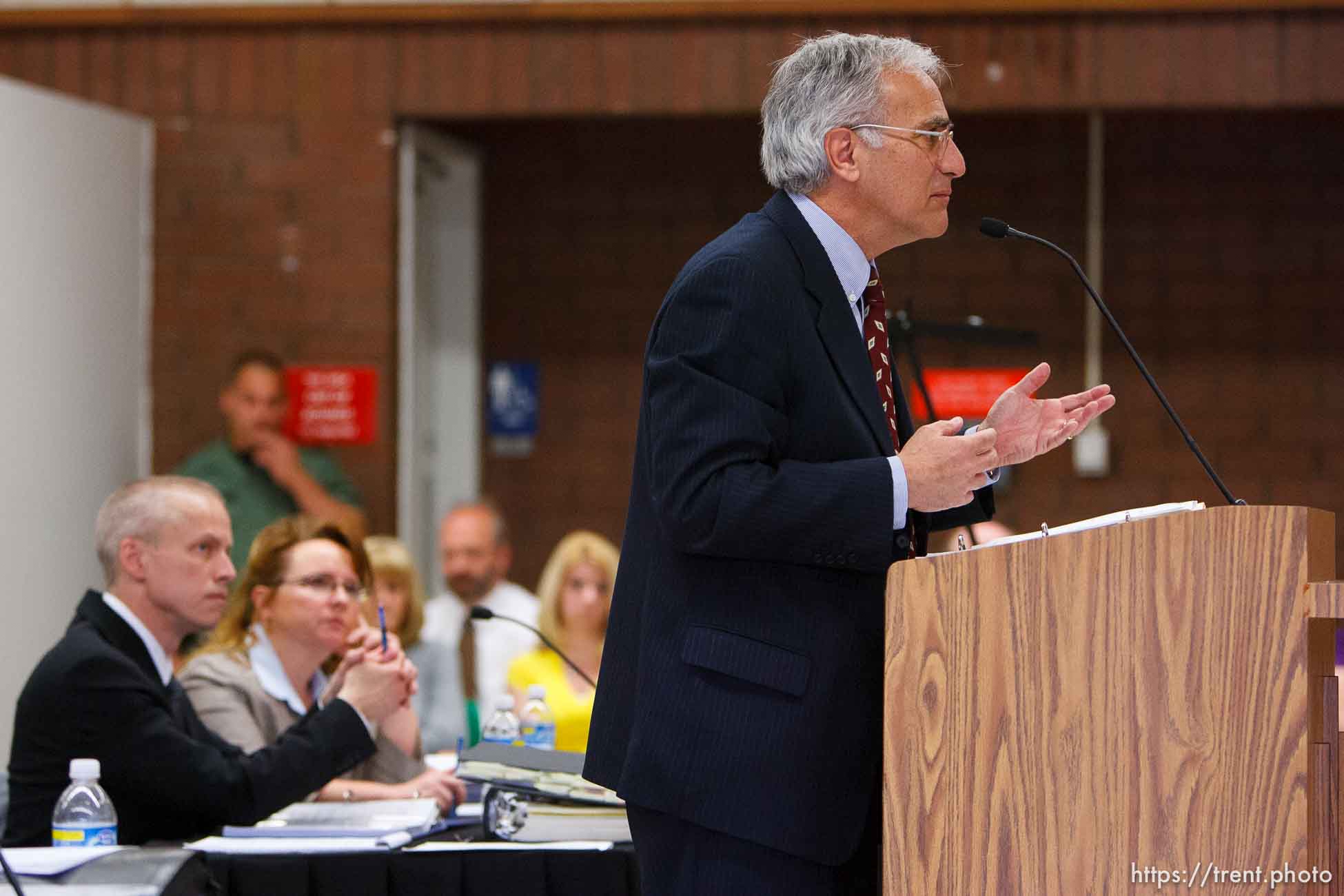 Trent Nelson  |  The Salt Lake Tribune
Draper - Andrew Parnes, attorney for death-row inmate Ronnie Lee Gardner, makes his closing arguments on the second day of a commutation hearing Friday, June 11, 2010, at the Utah State Prison.