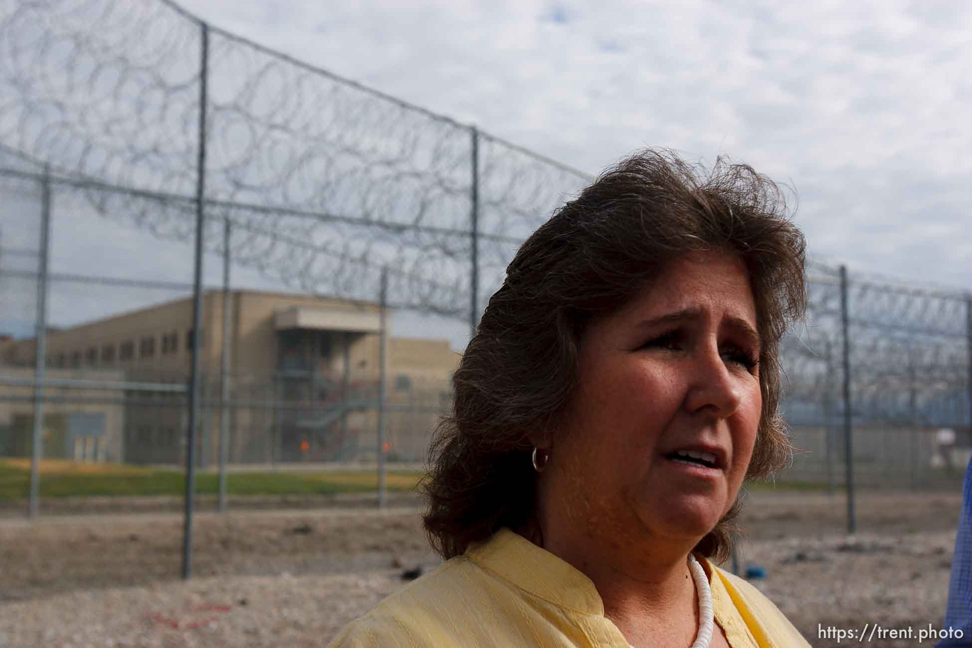 Trent Nelson  |  The Salt Lake Tribune
Draper - The Utah Board of Pardons and Parole announced their unanimous decision to deny Ronnie Lee Gardner's request for commutation Monday, June 14, 2010. He is scheduled to be executed by firing squad Friday. Tami Stewart, daughter of Gardner victim Nicolas G. Kirk, outside the prison following the decision.