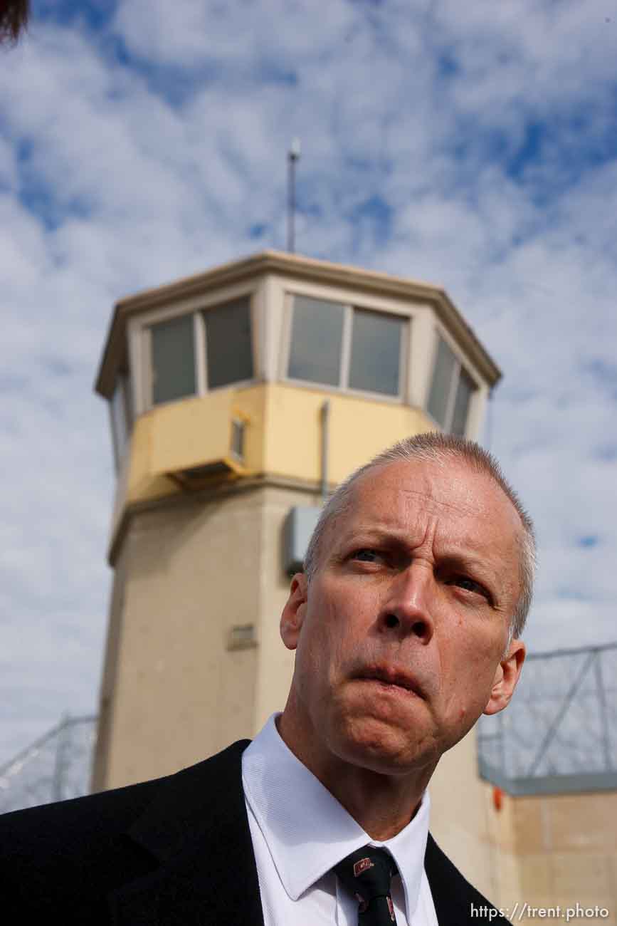 Trent Nelson  |  The Salt Lake Tribune
Draper - The Utah Board of Pardons and Parole announced their unanimous decision to deny Ronnie Lee Gardner's request for commutation Monday, June 14, 2010. He is scheduled to be executed by firing squad Friday.Assistant Attorney General Tom Brunker outside the prison following the decision.