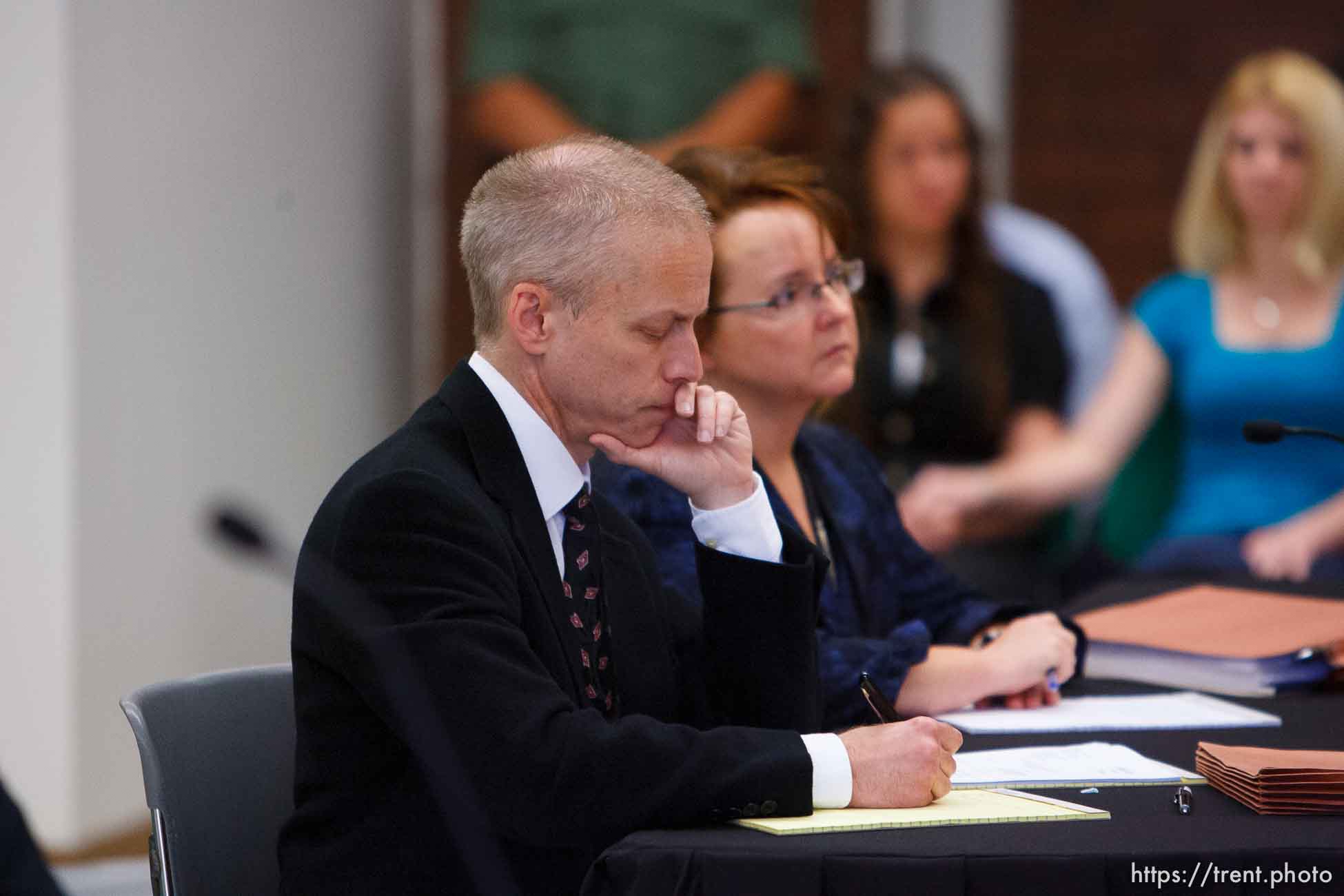 Trent Nelson  |  The Salt Lake Tribune
Draper - The Utah Board of Pardons and Parole announced their unanimous decision to deny Ronnie Lee Gardner's request for commutation Monday, June 14, 2010. He is scheduled to be executed by firing squad Friday. Utah Assistant Attorneys General Tom Brunker and Erin Riley