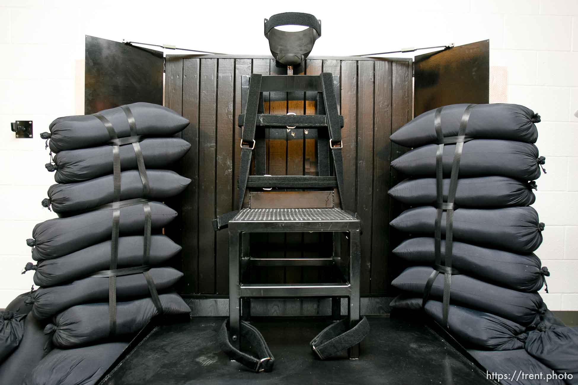 Trent Nelson  |  The Salt Lake Tribune
Draper - The execution chamber at the Utah State Prison where Ronnie Lee Gardner was executed by firing squad Friday, June 18, 2010. Gardner was convicted of aggravated murder, a capital felony, in 1985.