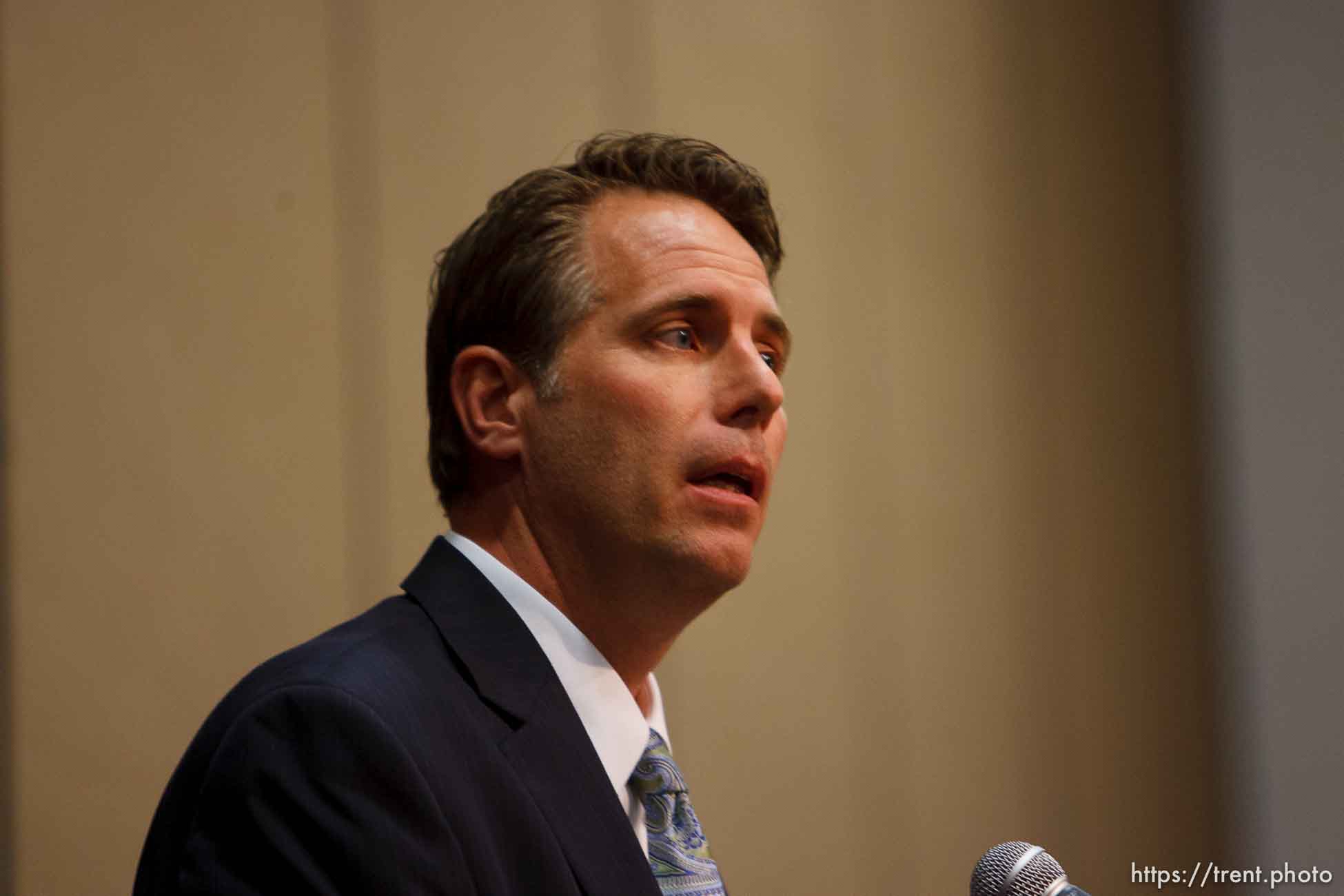 Trent Nelson  |  The Salt Lake Tribune
Draper - Utah Department of Corrections Executive Director Tom Patterson addresses the media following the execution of Ronnie Lee Gardner by firing squad Friday, June 18, 2010.