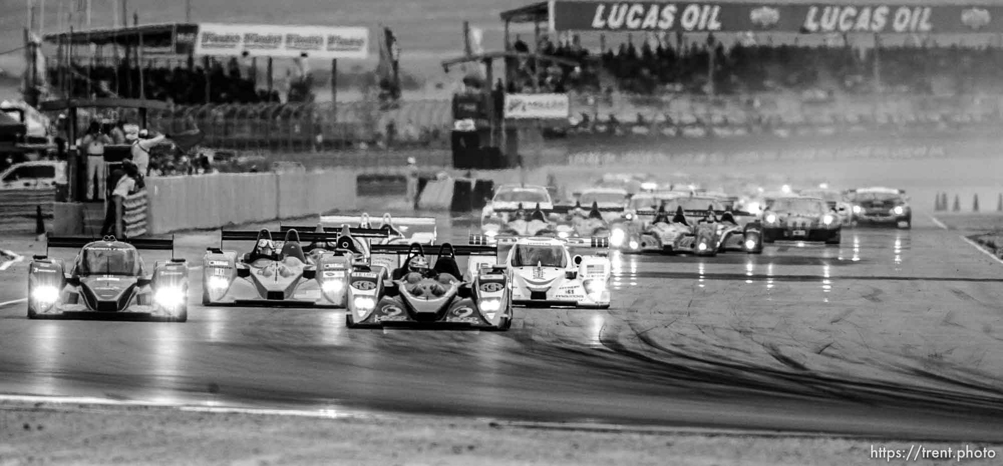 Photo by Trent Nelson  |  The Salt Lake Tribune

Cars enter turn one at the start of the Larry H. Miller Dealerships Utah Grand Prix, American Le Mans Series at Miller Motorsports Park in Tooele, Sunday, July 11, 2010.