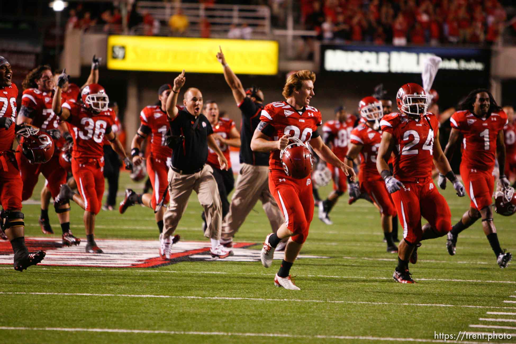 Trent Nelson  |  The Salt Lake Tribune
University of Utah defeats Pitt 27-24 in overtime, college football, Thursday, September 2, 2010 at Rice-Eccles Stadium in Salt Lake City.