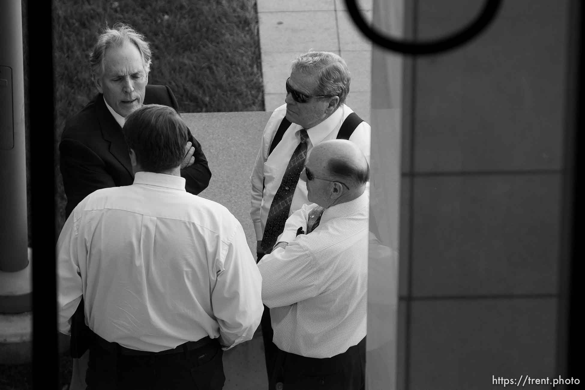 Trent Nelson  |  The Salt Lake Tribune
Warren Jeffs, leader of the FLDS Church, appeared before Judge Terry Christiansen in Third District Court  Tuesday, September 7, 2010 in West Jordan, Utah. richard wright, merril jessop, wendell nielsen, willie jessop