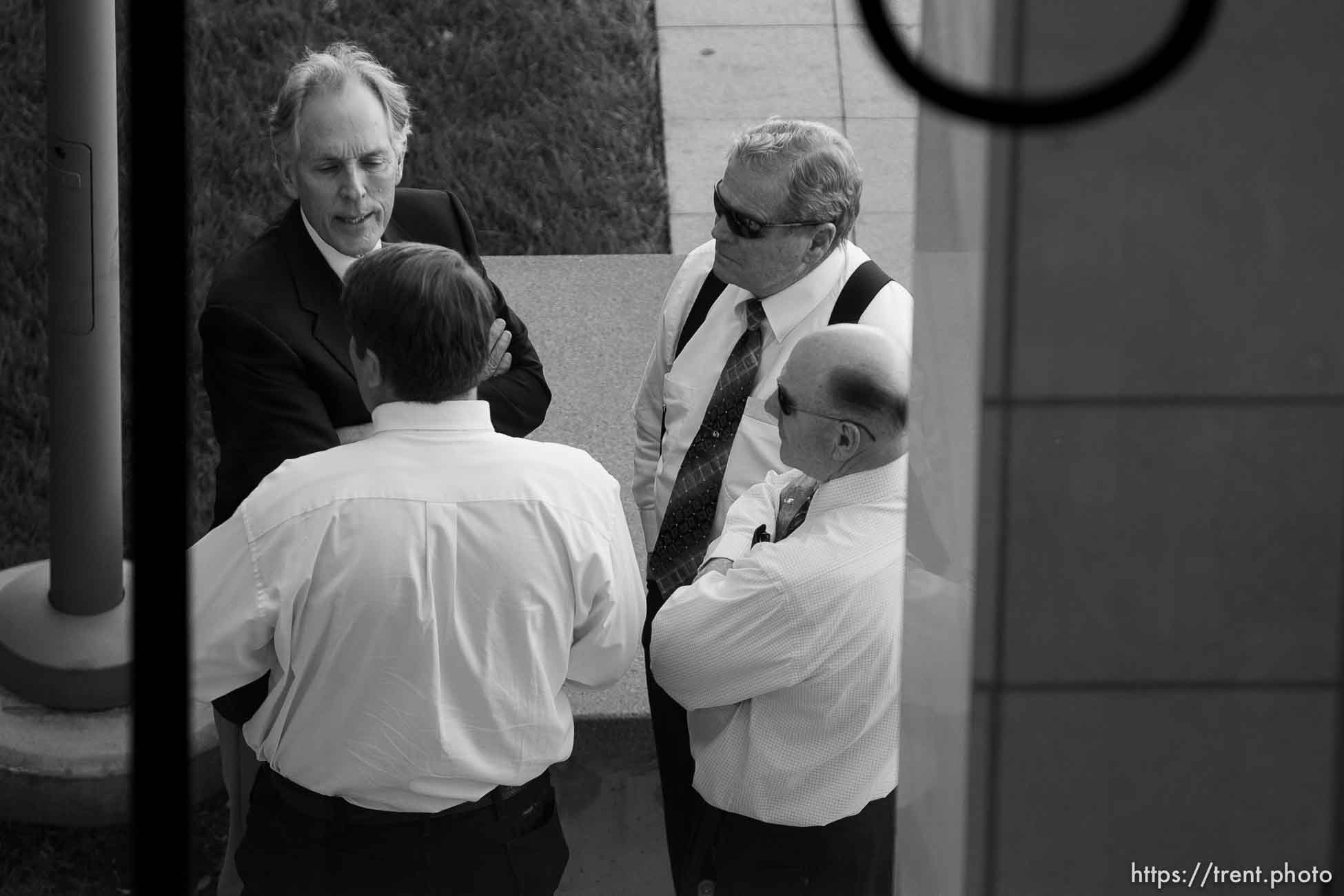 Trent Nelson  |  The Salt Lake Tribune
Warren Jeffs, leader of the FLDS Church, appeared before Judge Terry Christiansen in Third District Court  Tuesday, September 7, 2010 in West Jordan, Utah. richard wright, merril jessop, wendell nielsen, willie jessop