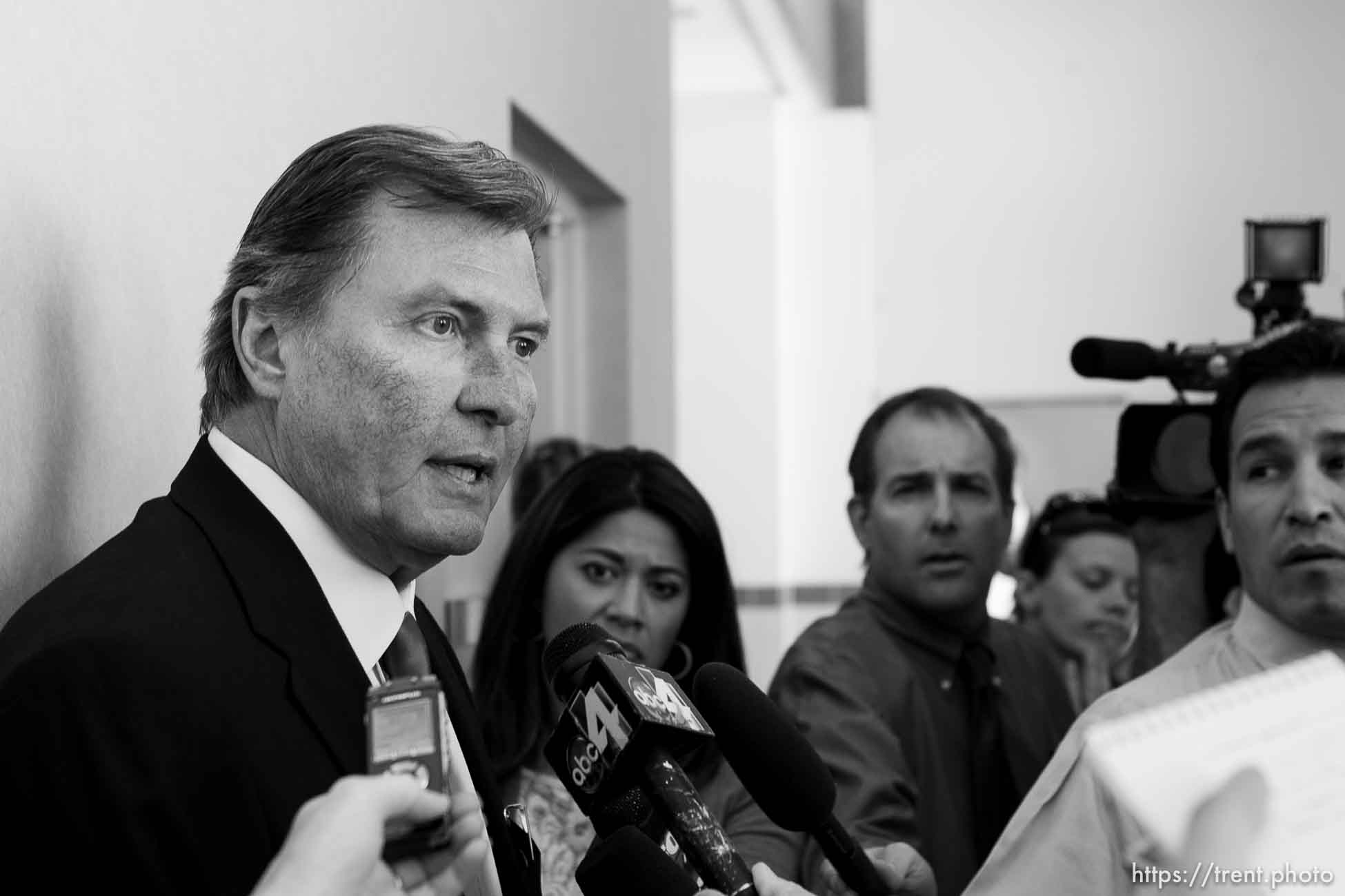 Trent Nelson  |  The Salt Lake Tribune
Warren Jeffs, leader of the FLDS Church, appeared before Judge Terry Christiansen in Third District Court  Tuesday, September 7, 2010 in West Jordan, Utah. craig barlow of utah attorney general's office