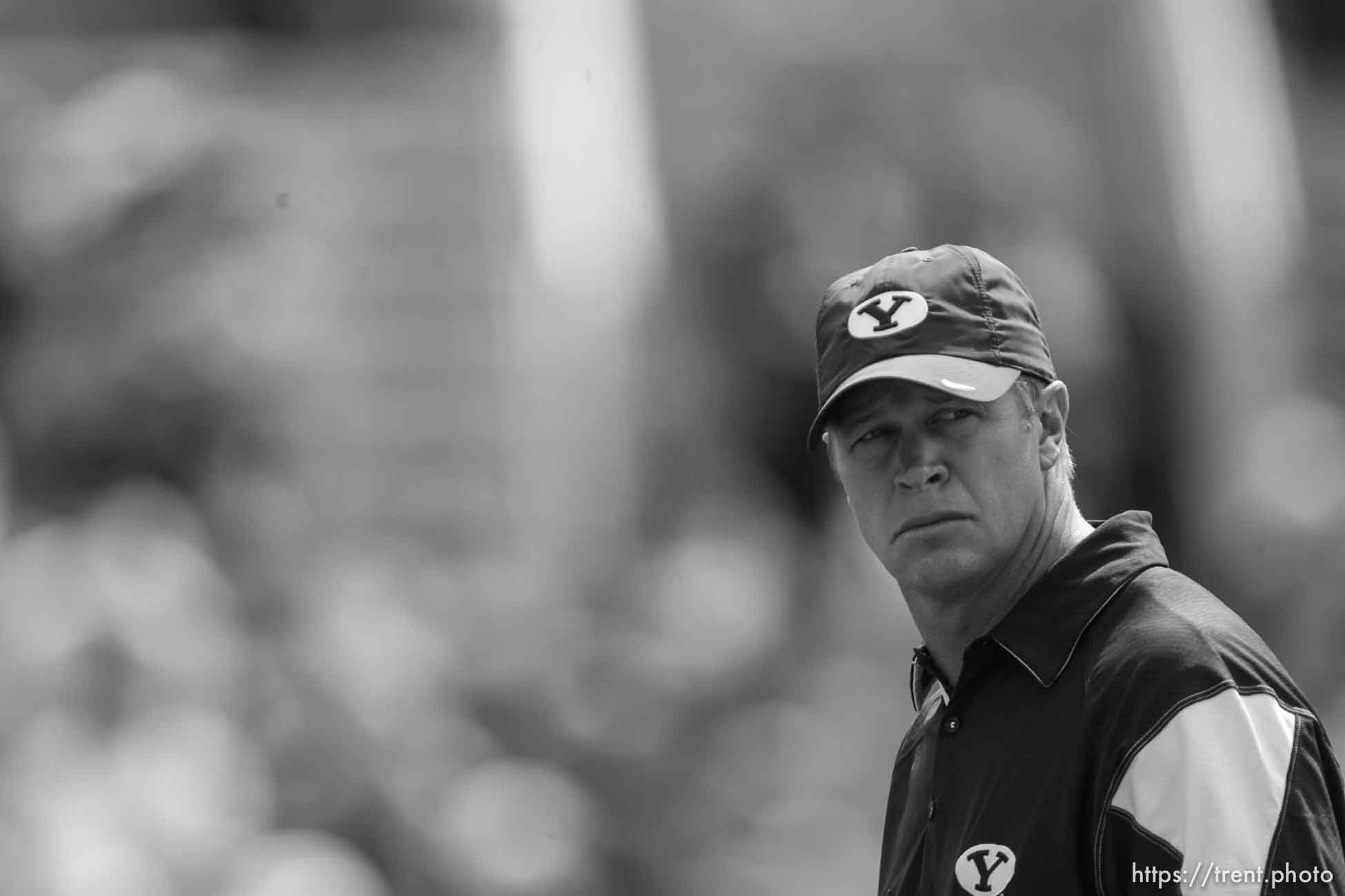 Trent Nelson  |  The Salt Lake Tribune
BYU coach Bronco Mendenhall during pre-game, BYU vs. Florida State, college football Saturday, September 18, 2010 at Doak Campbell Stadium in Tallahassee, Florida.