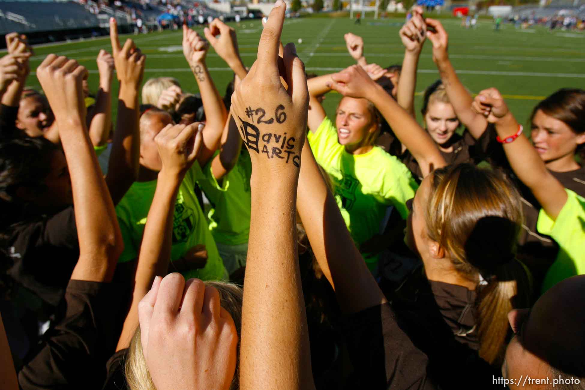 Trent Nelson  |  The Salt Lake Tribune
Davis High school 5A girls' soccer state championships semifinals at Juan Diego High School Tuesday, October 19, 2010