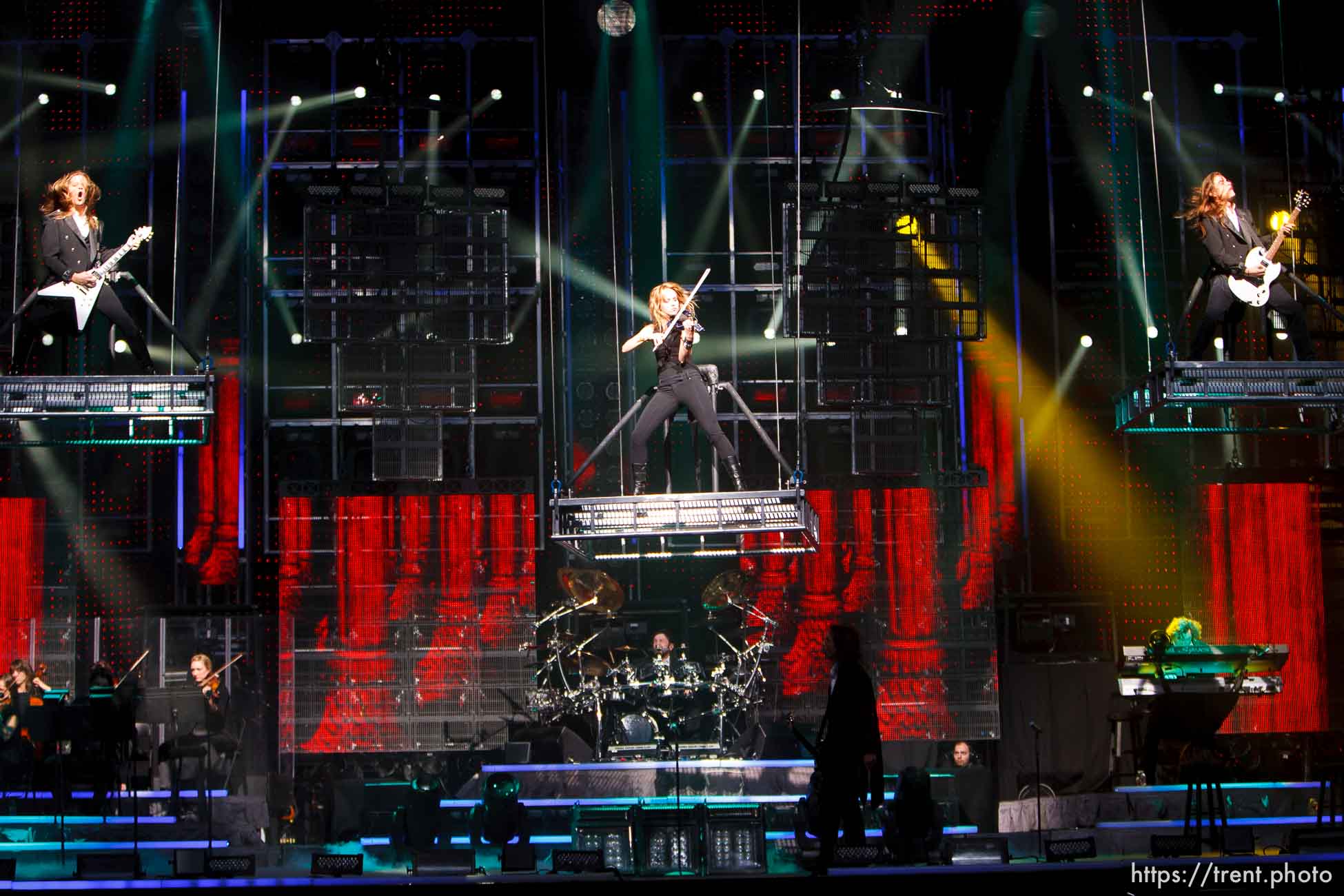 Trent Nelson  |  The Salt Lake Tribune
Trans-Siberian Orchestra performed at EnergySolutions Arena Thursday, November 18, 2010. Caitlin Moe (center)