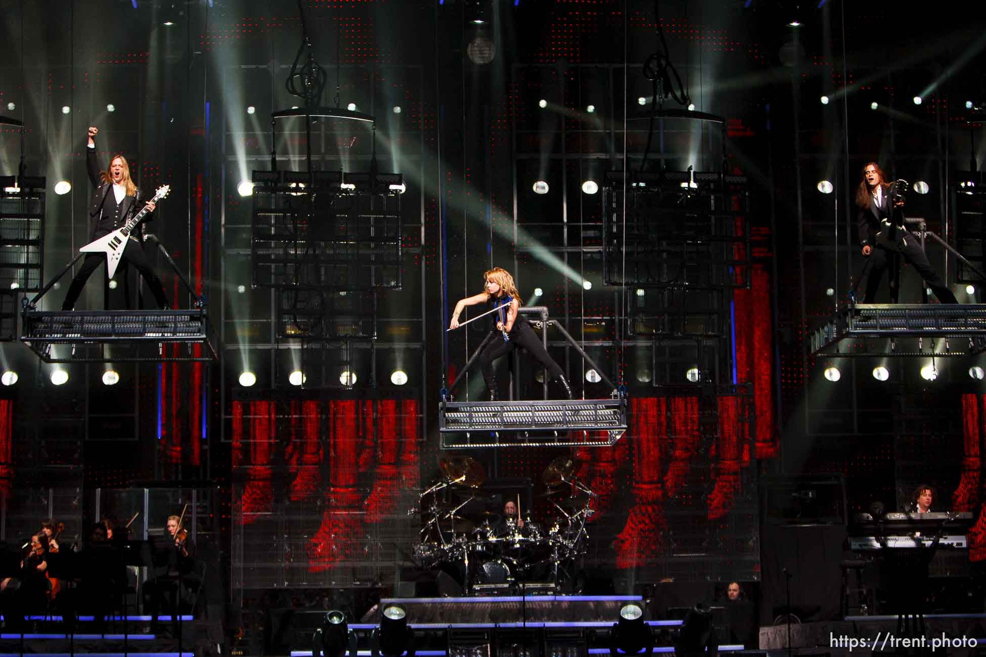 Trent Nelson  |  The Salt Lake Tribune
Trans-Siberian Orchestra performed at EnergySolutions Arena Thursday, November 18, 2010. Caitlin Moe (center)