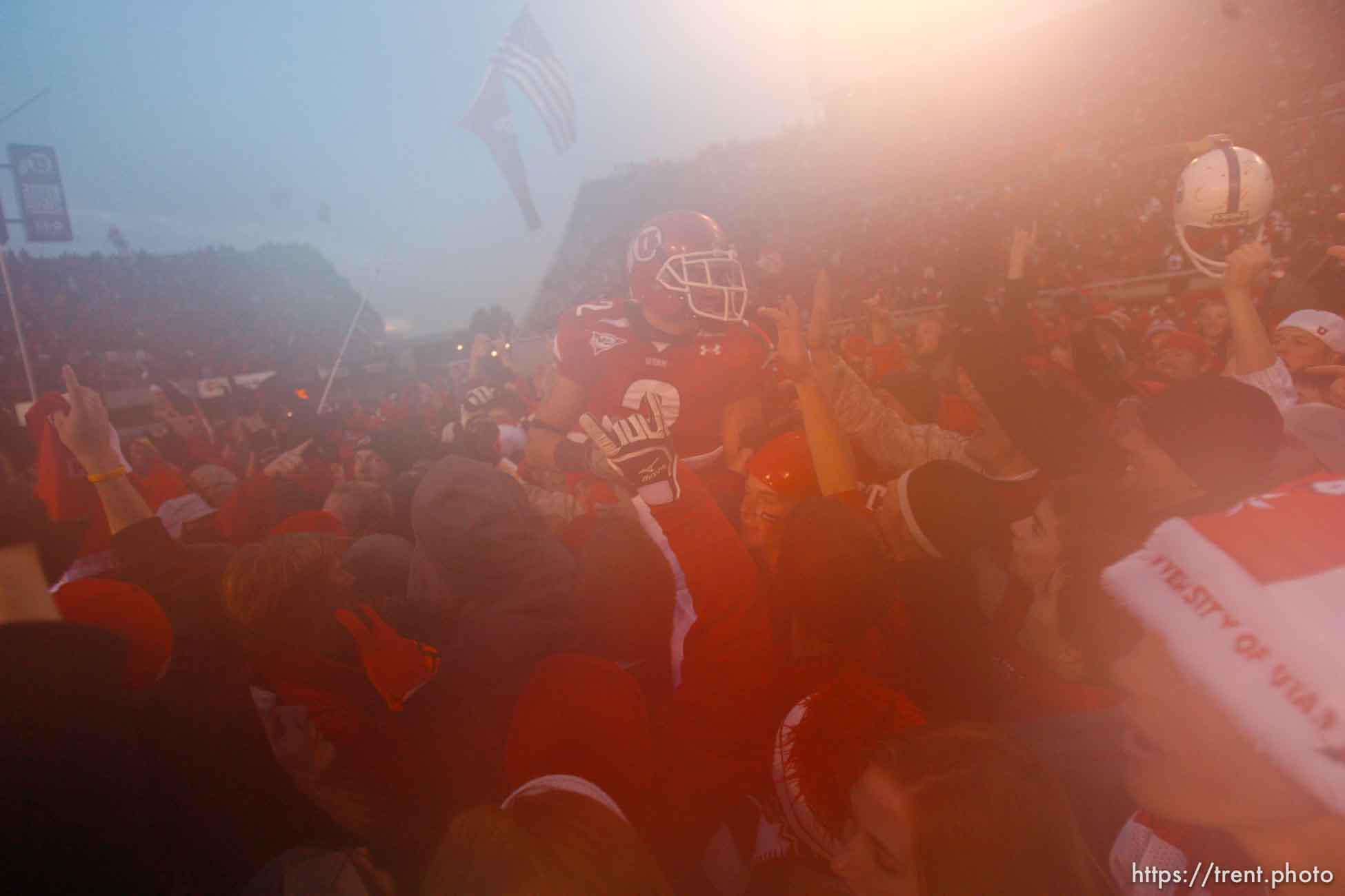 Trent Nelson  |  The Salt Lake Tribune

Fans flood the field after the Utes beat BYU on a blocked field goal attempt at Rice-Eccles Stadium Saturday, November 27, 2010. The final score was Utah 17-BYU 16.